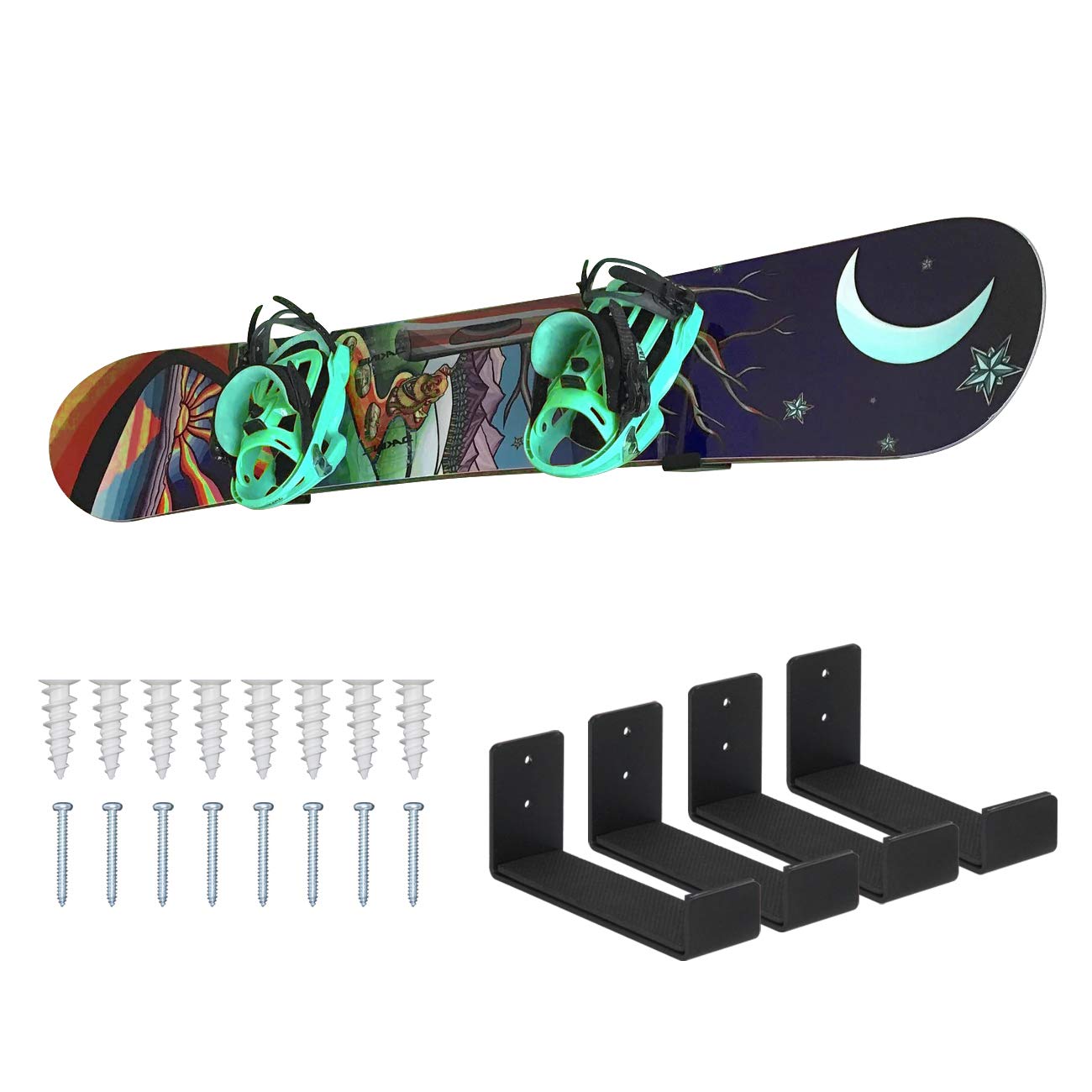 Premium Solid Aluminum Snowboard Rack & Ski Wall Mount - Heavy Duty Snowboard Storage for Home, Garage, or Shop | Perfect for Organizing Winter Sports Gear