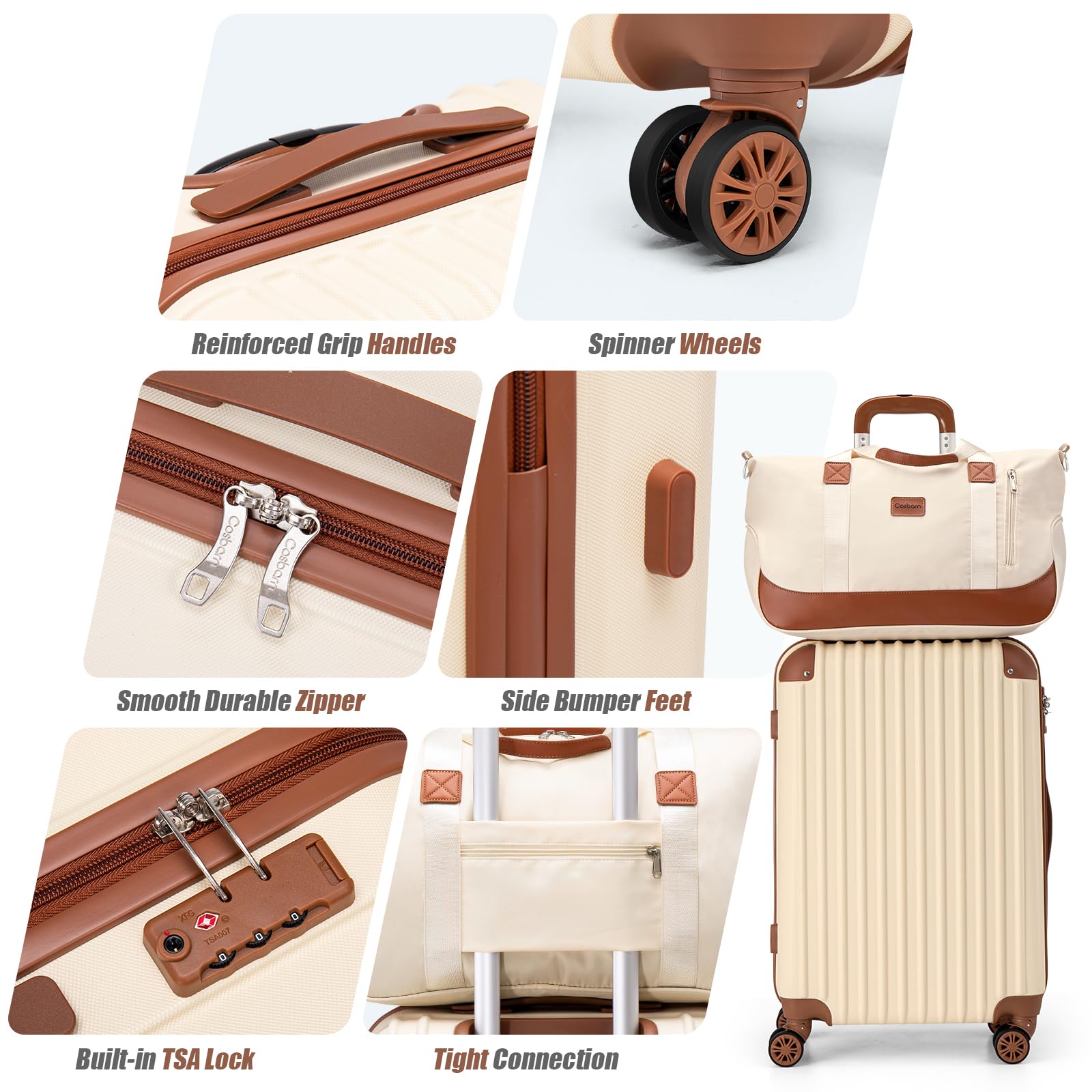 20 Inch Carry On Luggage 22x14x9 - Airline Approved Lightweight ABS Suitcase with Spinner Wheels & TSA Lock - Perfect for Business Travel, Weekend Getaways & International Flights