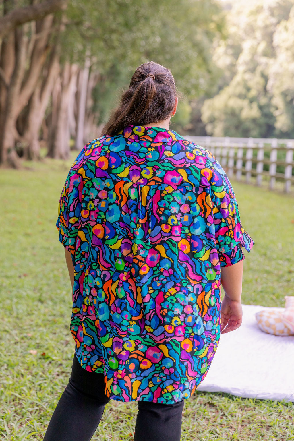Kasey Rainbow Tammin Shirt - Stylish African Print Women's Top for Casual Wear & Summer Outfits