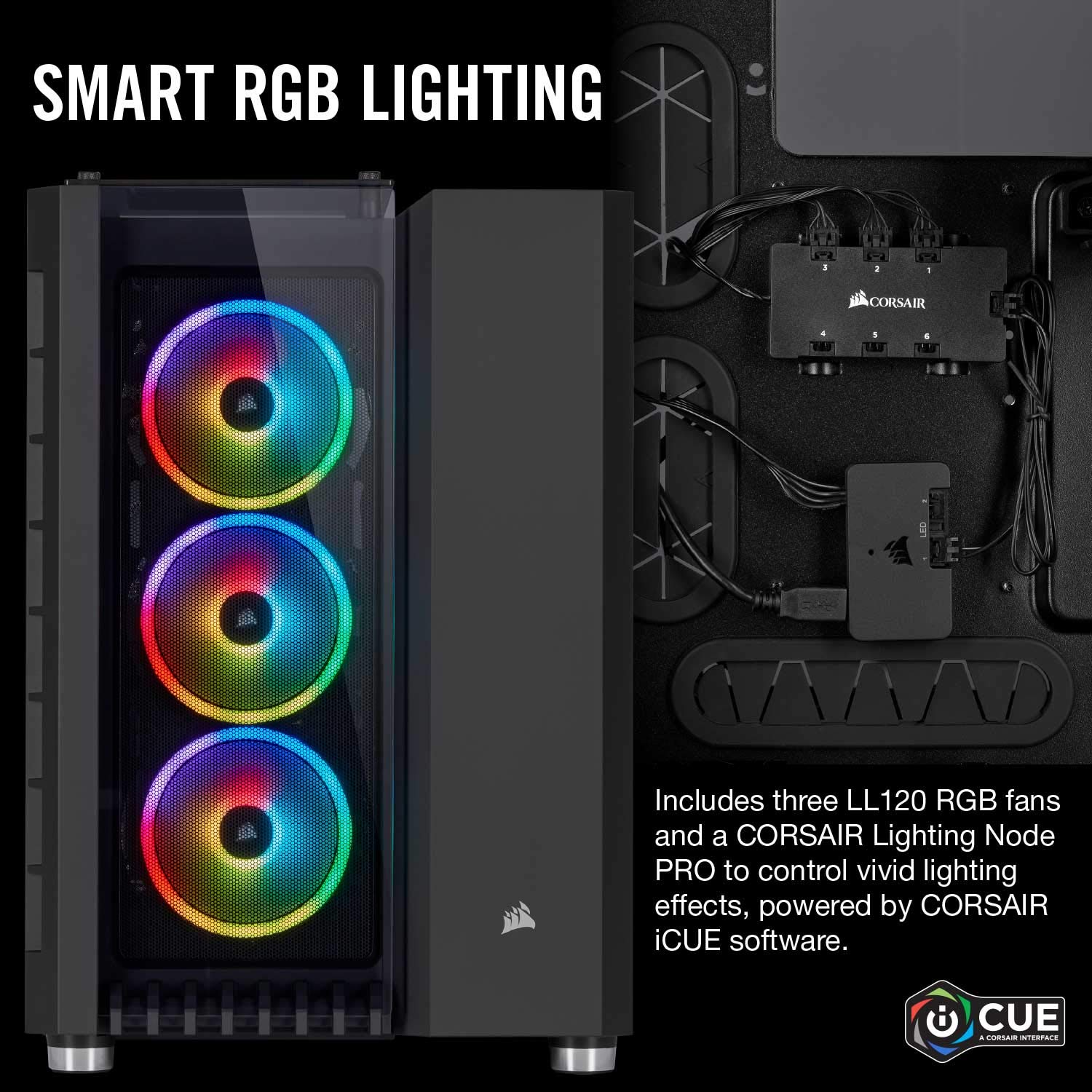 Corsair Crystal Series 680X RGB High Airflow Tempered Glass ATX Smart Gaming PC Case - Black | Premium Gaming Computer Tower for High-Performance Builds with Custom RGB Lighting | Perfect for Gaming Rigs, Streaming Setups & Workstations