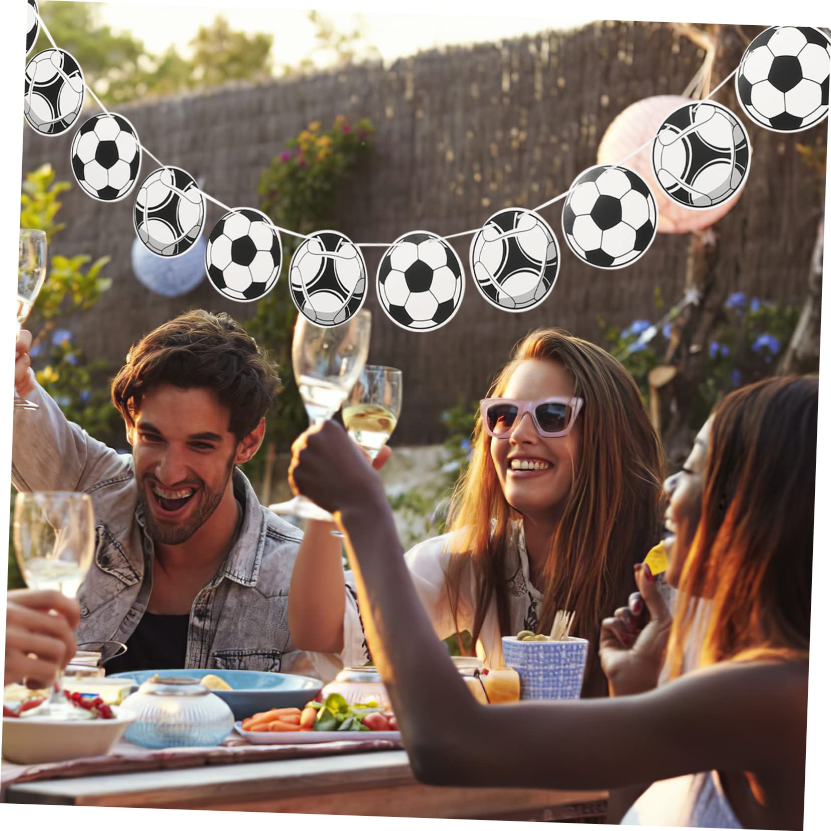 KONTONTY 5-Piece Soccer Party Banner Set - Lightweight Paper Bunting Decorations for Soccer Birthday, Game Day & Sports Themed Parties - Perfect for Indoor/Outdoor Celebrations & Team Events