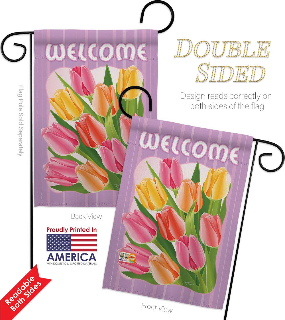 Double Sided Spring Tulips Garden Flag Set - 13