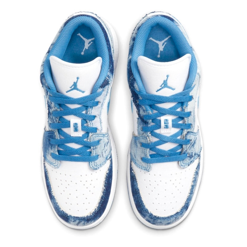 Air Jordan 1 Low GS Sneakers - White & Dutch Blue Basketball Shoes for Girls - Perfect for School, Sports & Casual Wear