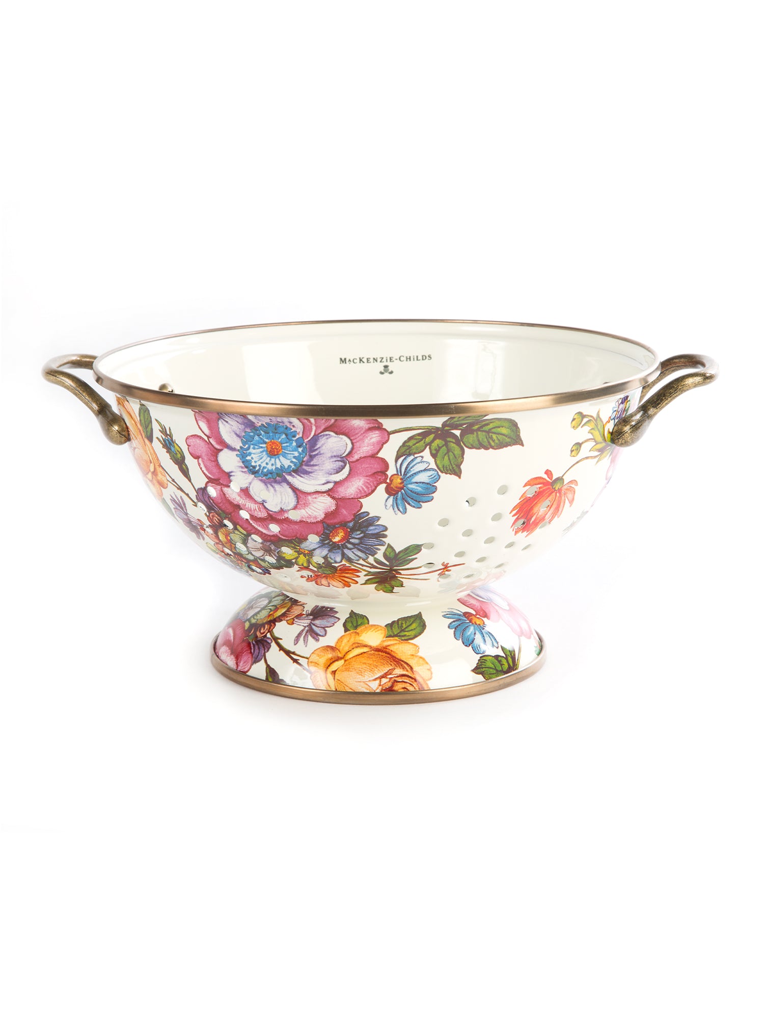 Flower Market Large Colander - 12 Inch Stainless Steel Kitchen Colander for Pasta, Salad, and Vegetables | Perfect for Cooking, Washing Fruits, and Draining Pasta