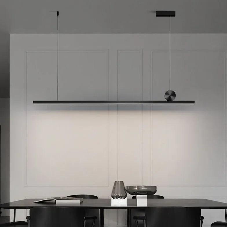Modern Minimalist Linear Dining Room Pendant Light - Sleek Contemporary Chandelier for Kitchen Island, Breakfast Nook & Dining Table Lighting