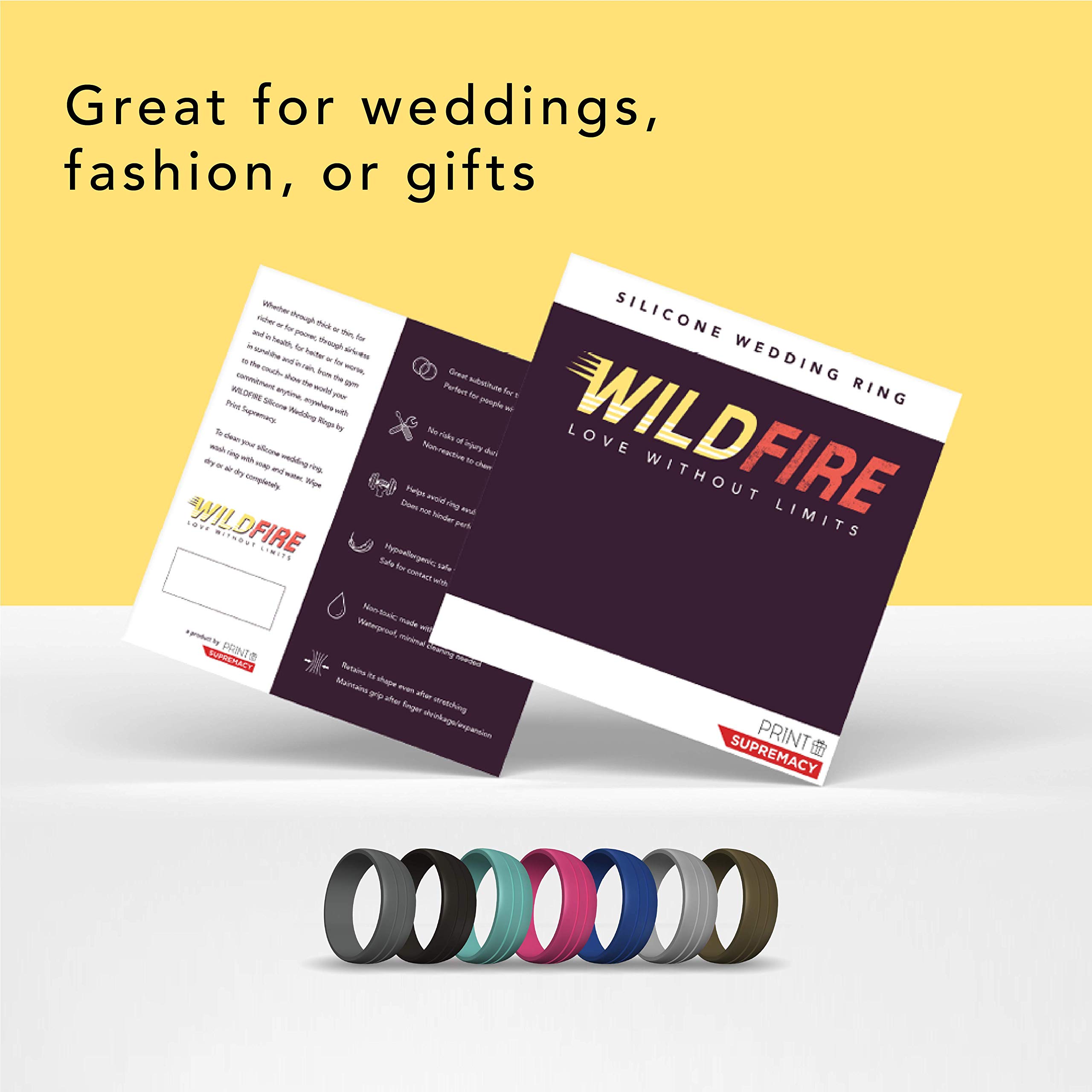 Custom Engraved Silicone Wedding Bands for Men & Women - Personalized Rubber Engagement Rings for Couples - Perfect for Active Lifestyles, Gym Workouts, Travel & Outdoor Adventures