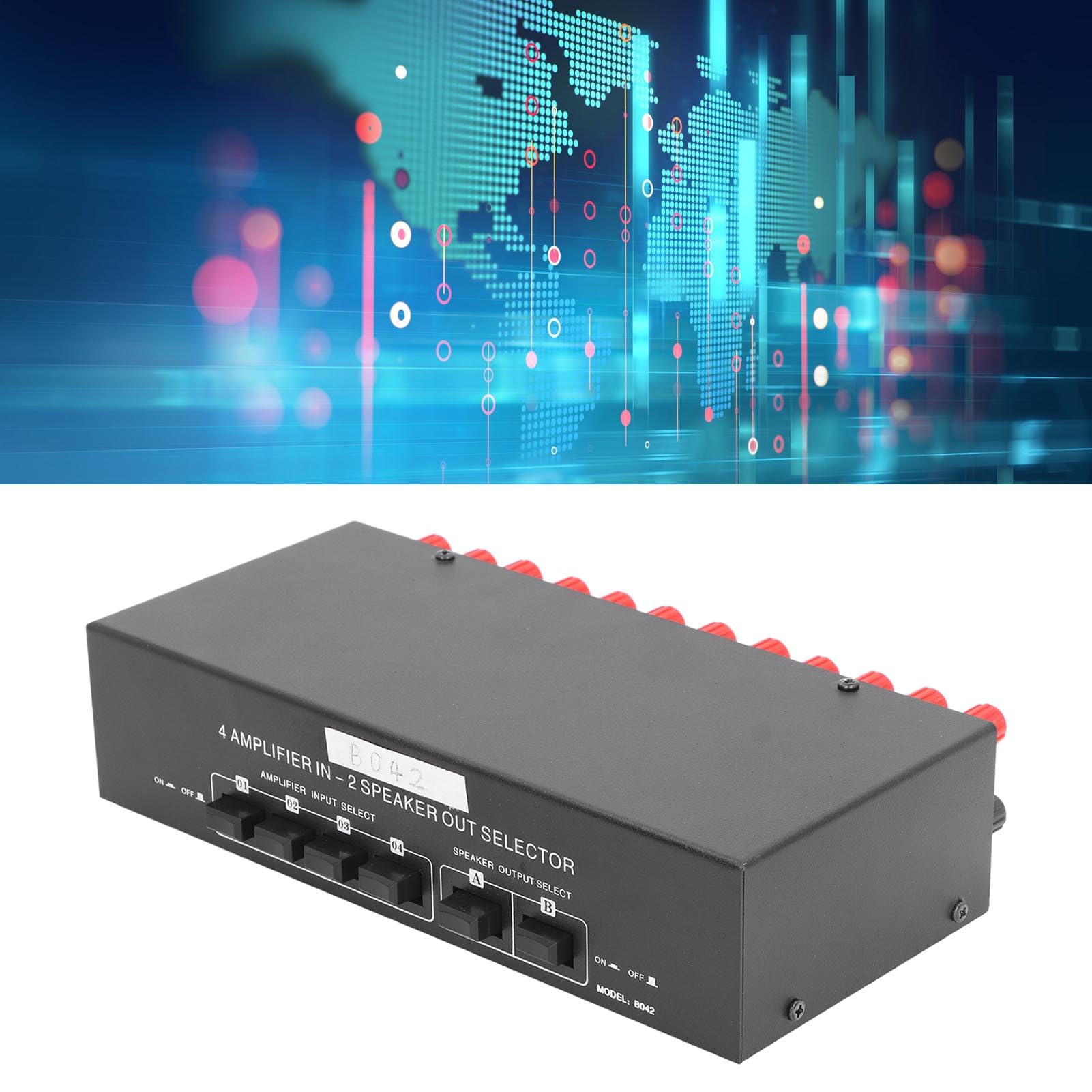 SHYEKYO 4-Way Passive Audio Selector Switch Box - Manual Amplifier Switcher for Home Theater & Stereo Systems, 10Hz-50KHz Frequency Response, High Sound Quality, Wide Compatibility - Perfect for Multi-Room Audio & DJ Setups