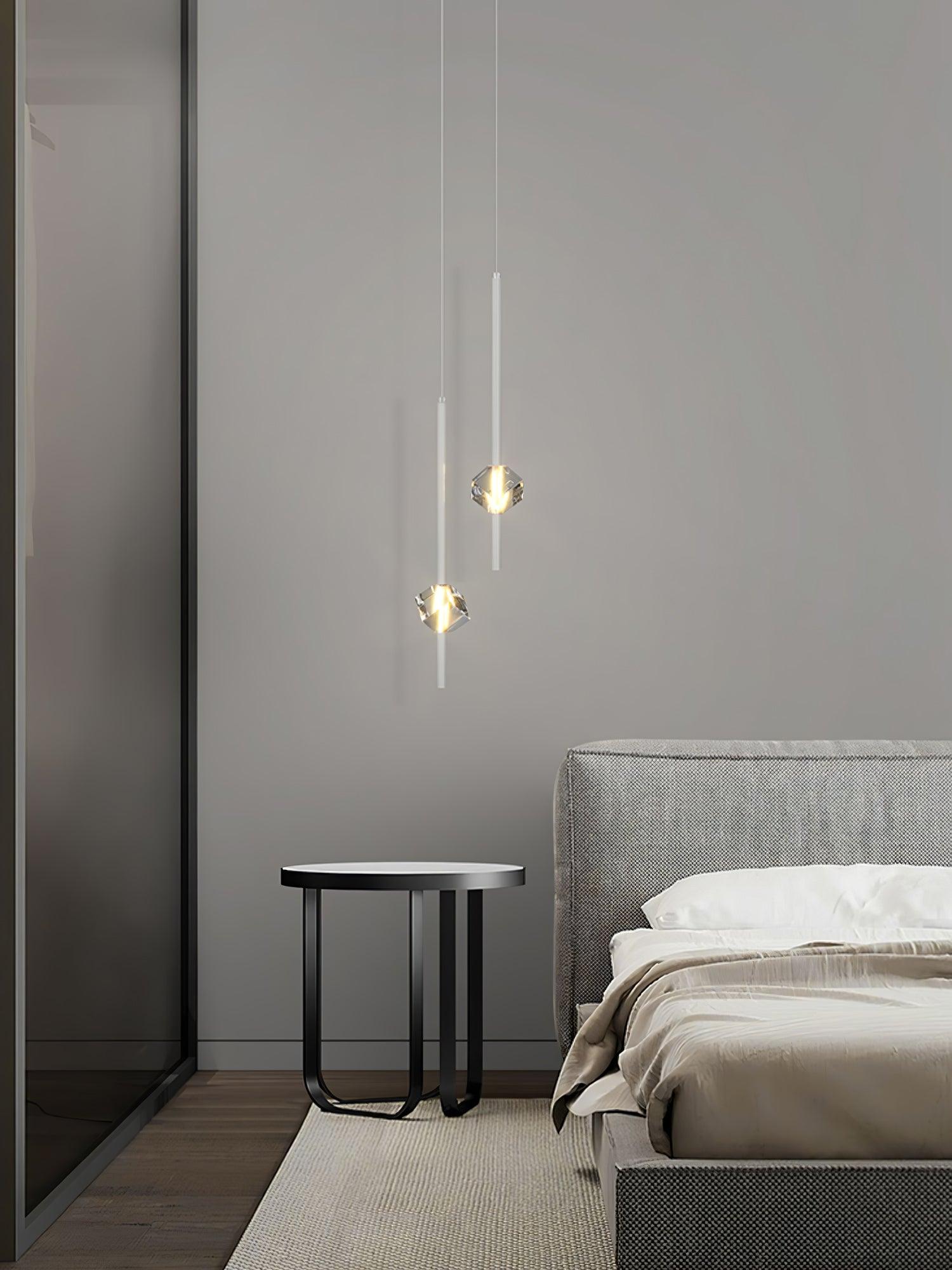 Modern Crystal LED Pendant Light - Dimmable Hanging Chandelier for Dining Room, Kitchen Island & Bedroom Decor | Energy Efficient Lighting Fixture