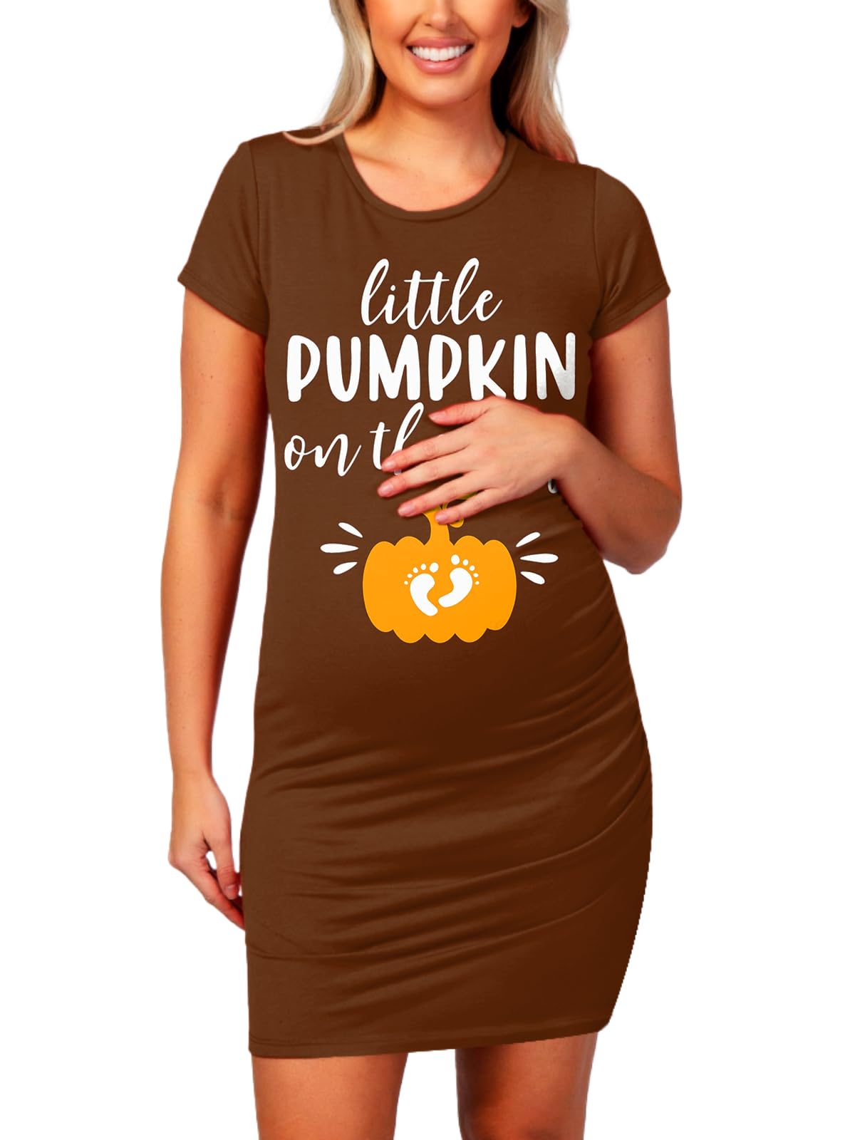 Deerose Women's Maternity Dress - Funny Printed Easter & Halloween Pregnancy Outfit for Casual Wear | Perfect for Baby Showers, Holiday Parties & Photo Shoots