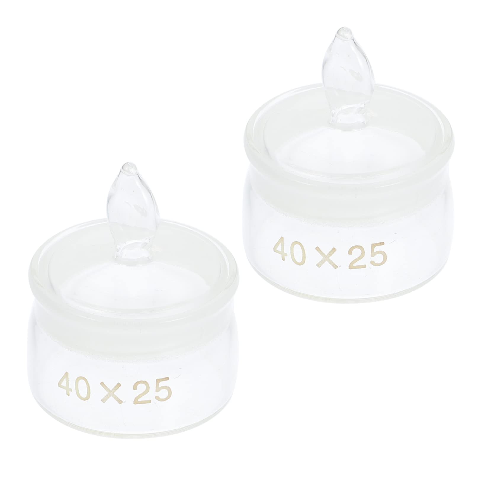 SOLUSTRE 2-Pack Glass Weighing Bottles with Graduations - 50ml Lab Sample Bottles, Weighing Flask & Holder for Chemistry Experiments, Scientific Research, and Precise Liquid Measurements in Laboratories