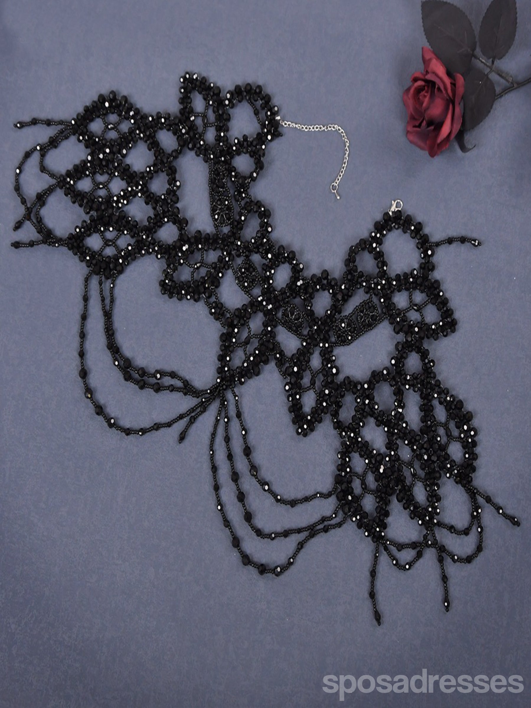 Exquisite Beaded Pearl Tassel Shoulder Chain Shawl for Women - Elegant Evening Wrap, Wedding Accessory, Prom & Party Wear - VG09