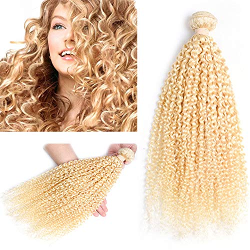 Brazilian Virgin Human Hair Bundles - 9A Remy Hair Extensions 613 Blonde Curly Unprocessed Weft (3 Bundles) for Stunning Blowouts & Special Occasions