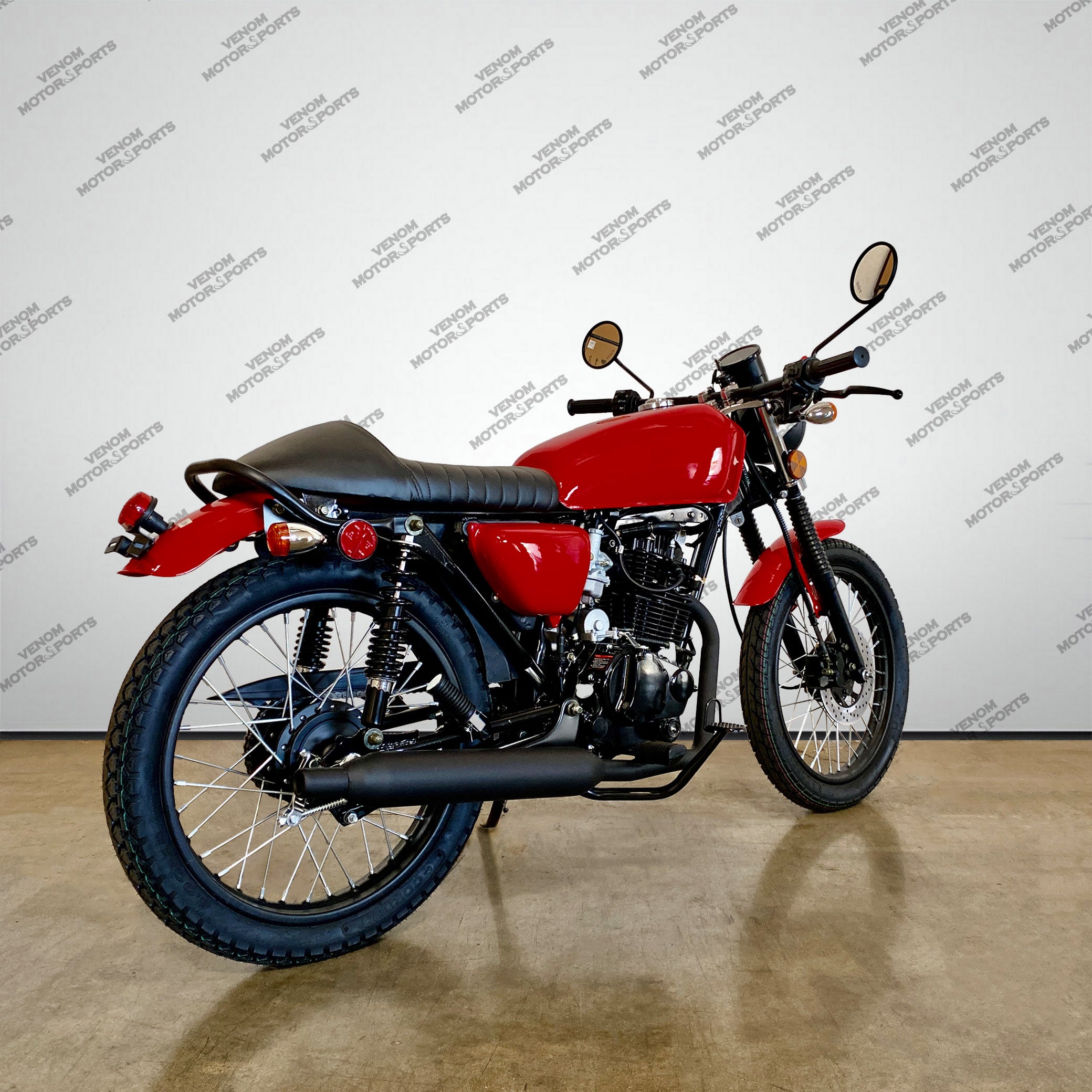 Venom Sportster 250cc Chopper Motorcycle - 5-Speed Manual Transmission for Cruising & Urban Commuting | Perfect for Beginners & City Riders
