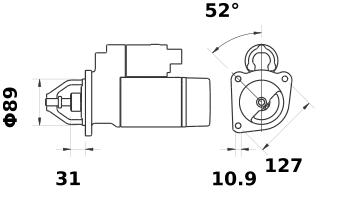 MAHLE Letrika (Iskra) Starter Motor 12V 2.7kW - AZJ3169 11.130.551 - Compatible with IS0551 & MS277 - Perfect for Automotive Engine Repair and Replacement