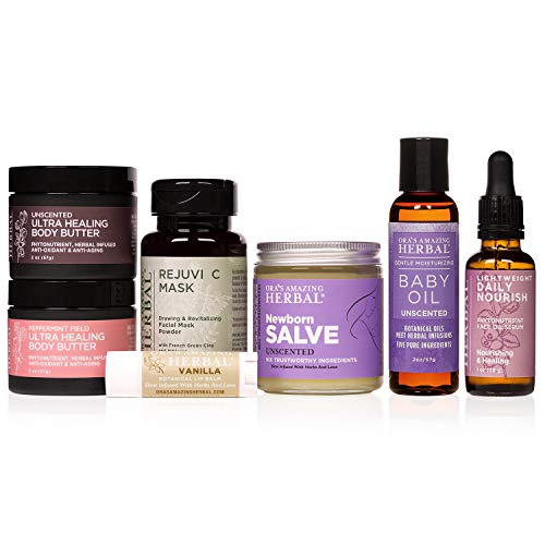 Natural Postpartum Care Gift Set for New Moms - Organic Belly Butter, Baby Oil & Newborn Salve | Made in USA | Perfect for Pregnancy Recovery & Newborn Skin Care