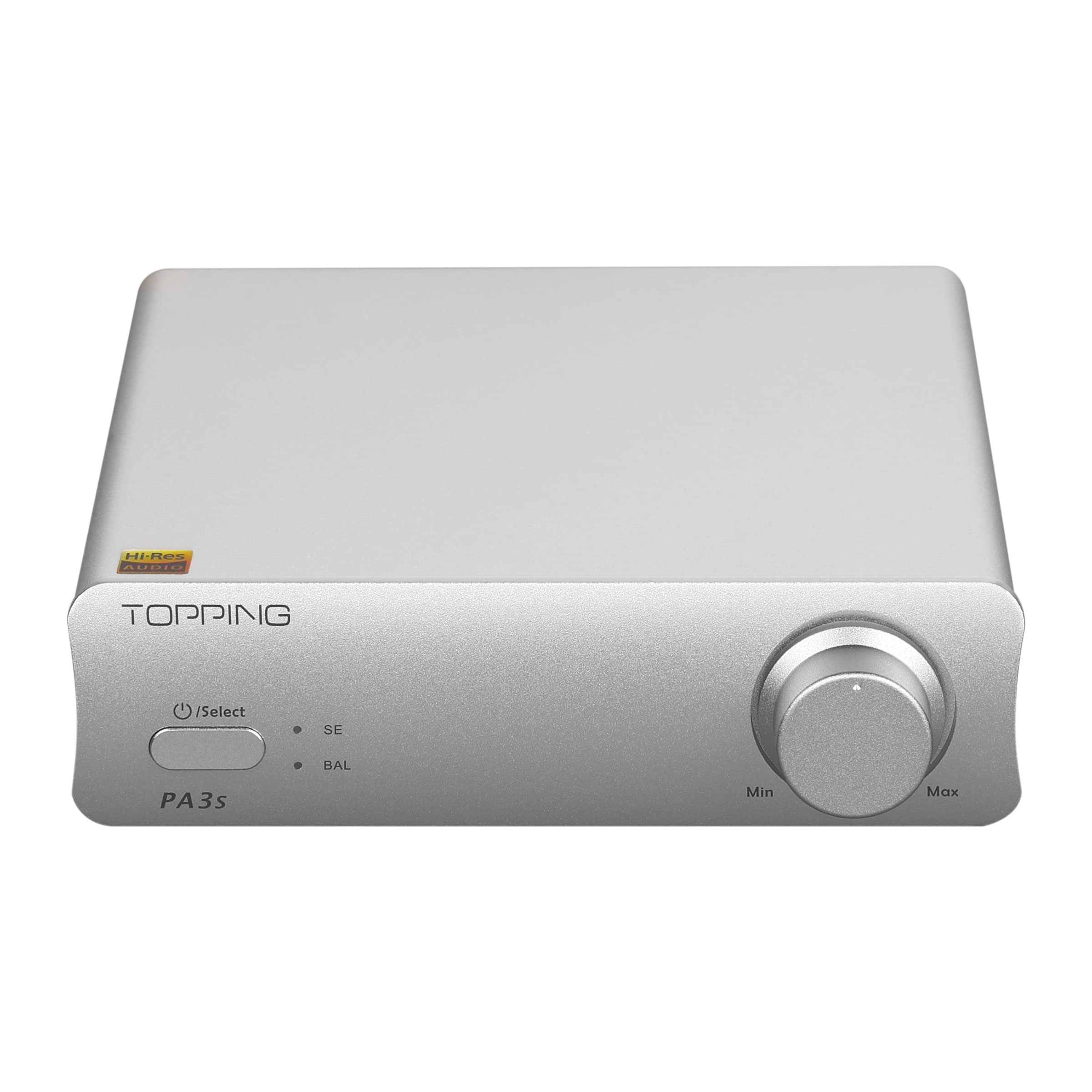 Topping PA3S Class D Power Amplifier - 80W x 2 Channel, Fully Balanced MA12070 Chip, RCA/TRS Inputs (Silver) | Perfect for Home Audio, Studio Monitors & Hi-Fi Systems