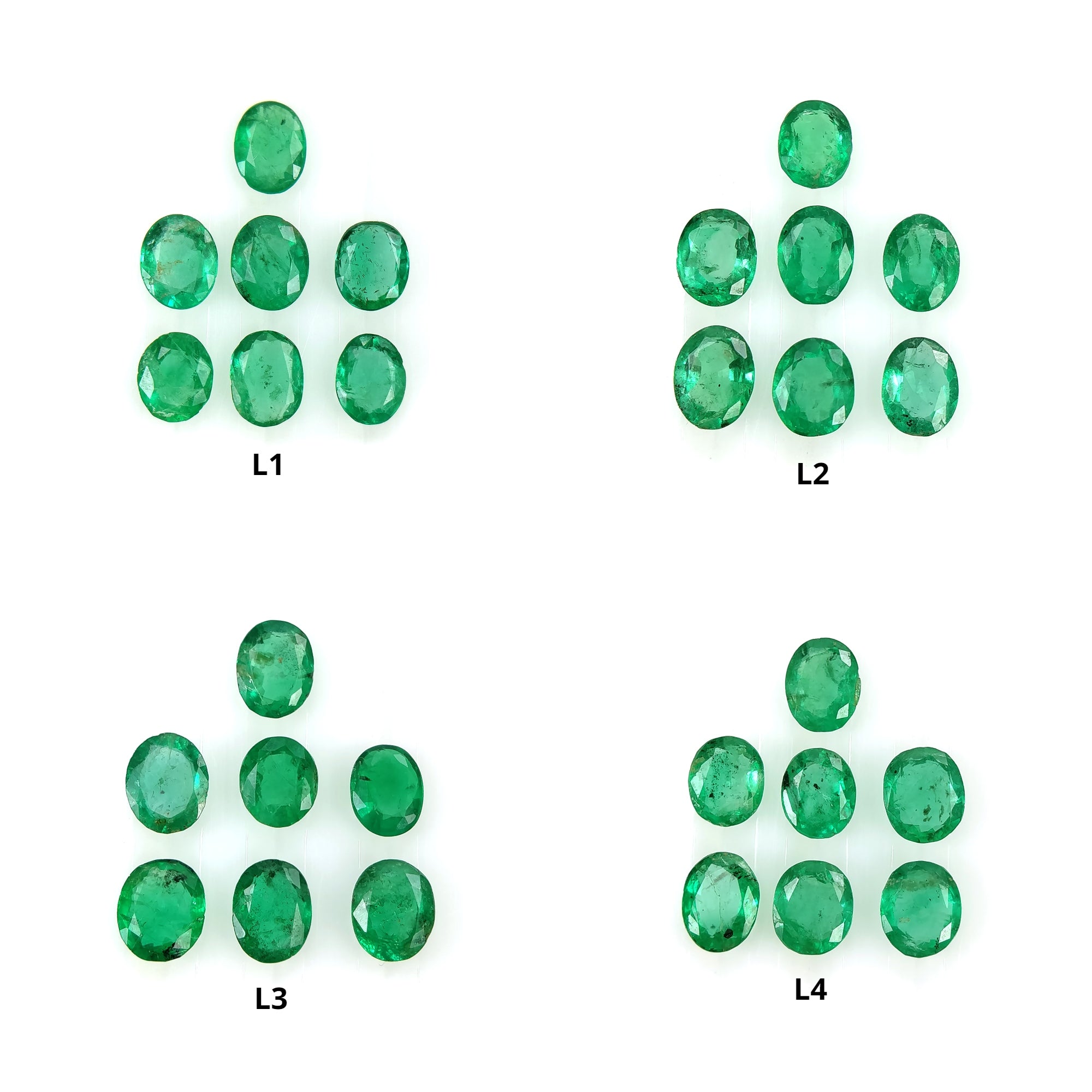 Natural Untreated Green Emerald Gemstone - Oval Cut 7pc Lot for Jewelry Making | Engagement Rings, Necklaces & Earrings