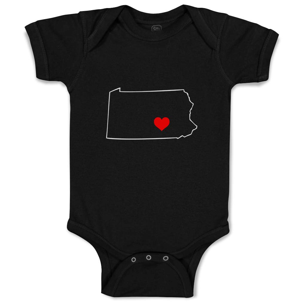 Custom Pennsylvania Heart Love Cotton Baby Bodysuits for Boys & Girls - Soft & Comfortable Newborn Onesies - Perfect for Family Photos, Baby Showers & Everyday Wear