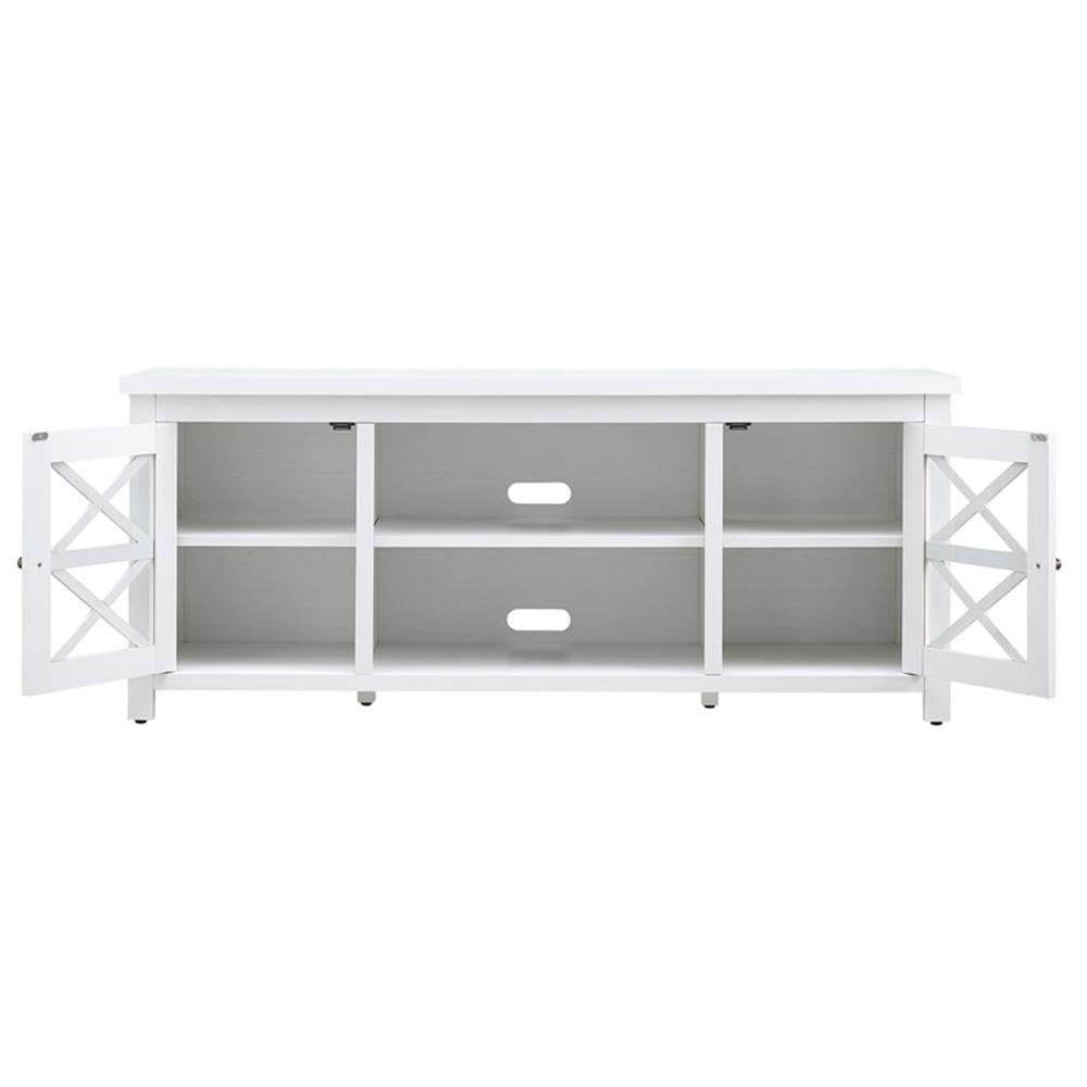Henn&Hart 65 Inch White Rectangular TV Stand - Modern Entertainment Center for Living Room, Perfect for TVs up to 65