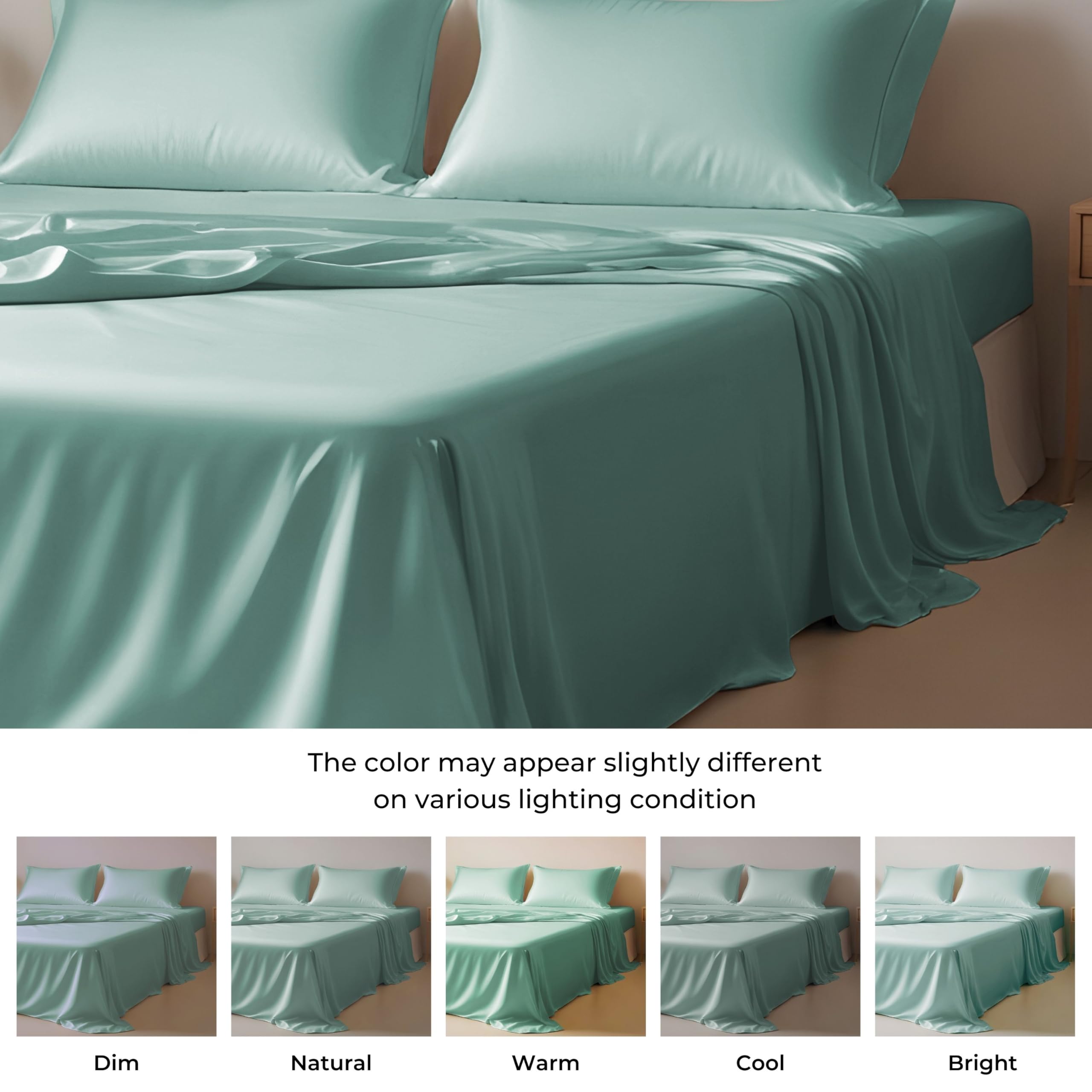 Premium Eucalyptus Tencel Lyocell Sheet Set - Split King Size Cooling Breathable Bedding (2 Fitted, 1 Flat Sheet, 2 Pillowcases) | Ultra Soft & Silky | Aqua Color | Perfect for Hot Sleepers & Luxury Bedrooms