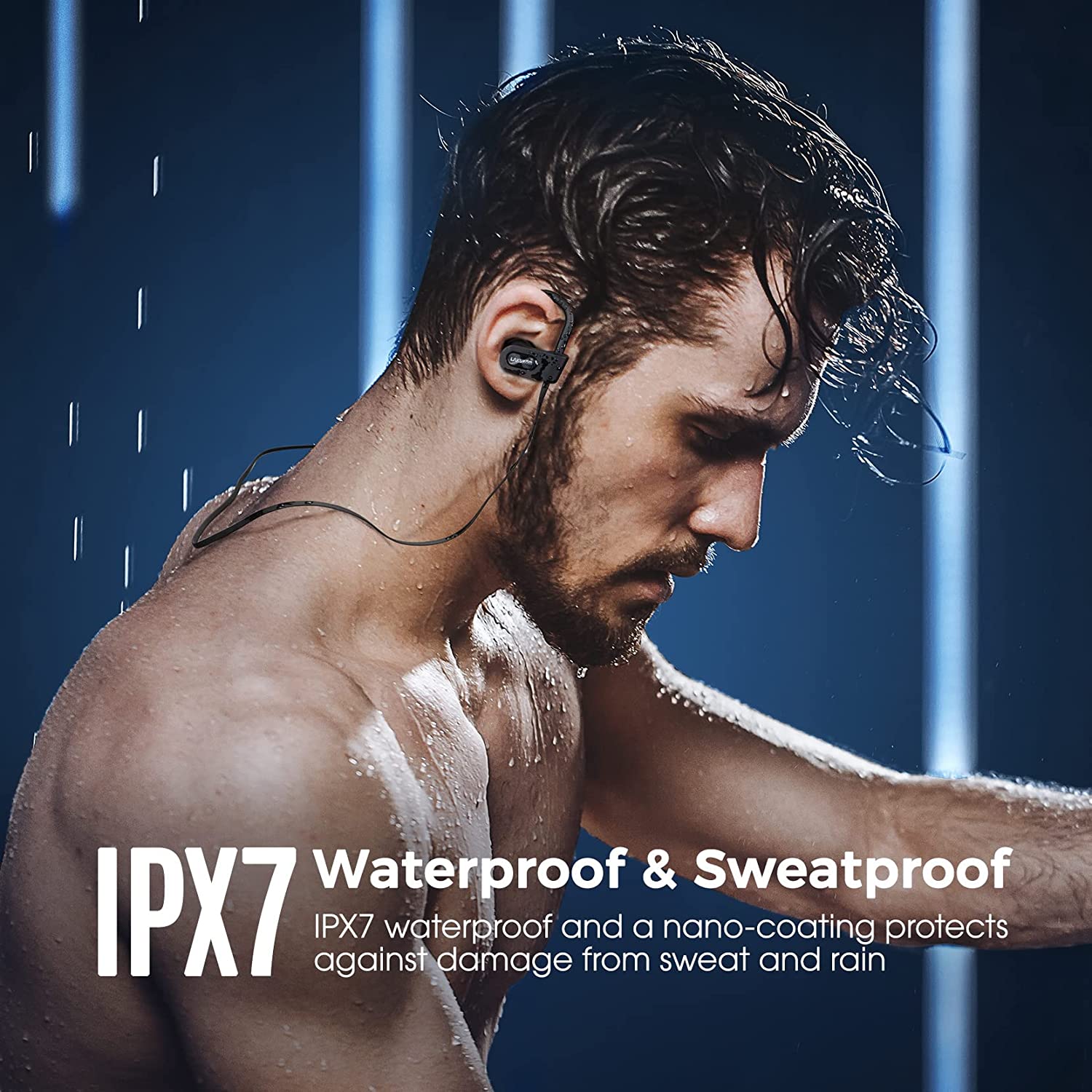 Shedirmuc Flames Bluetooth Headphones - IPX7 Waterproof Wireless Earbuds with Built-in Mic for Calls, Sports & Workout | Sweatproof Earphones for Running, Gym & Outdoor Activities (Compatible with Mpow Flame)