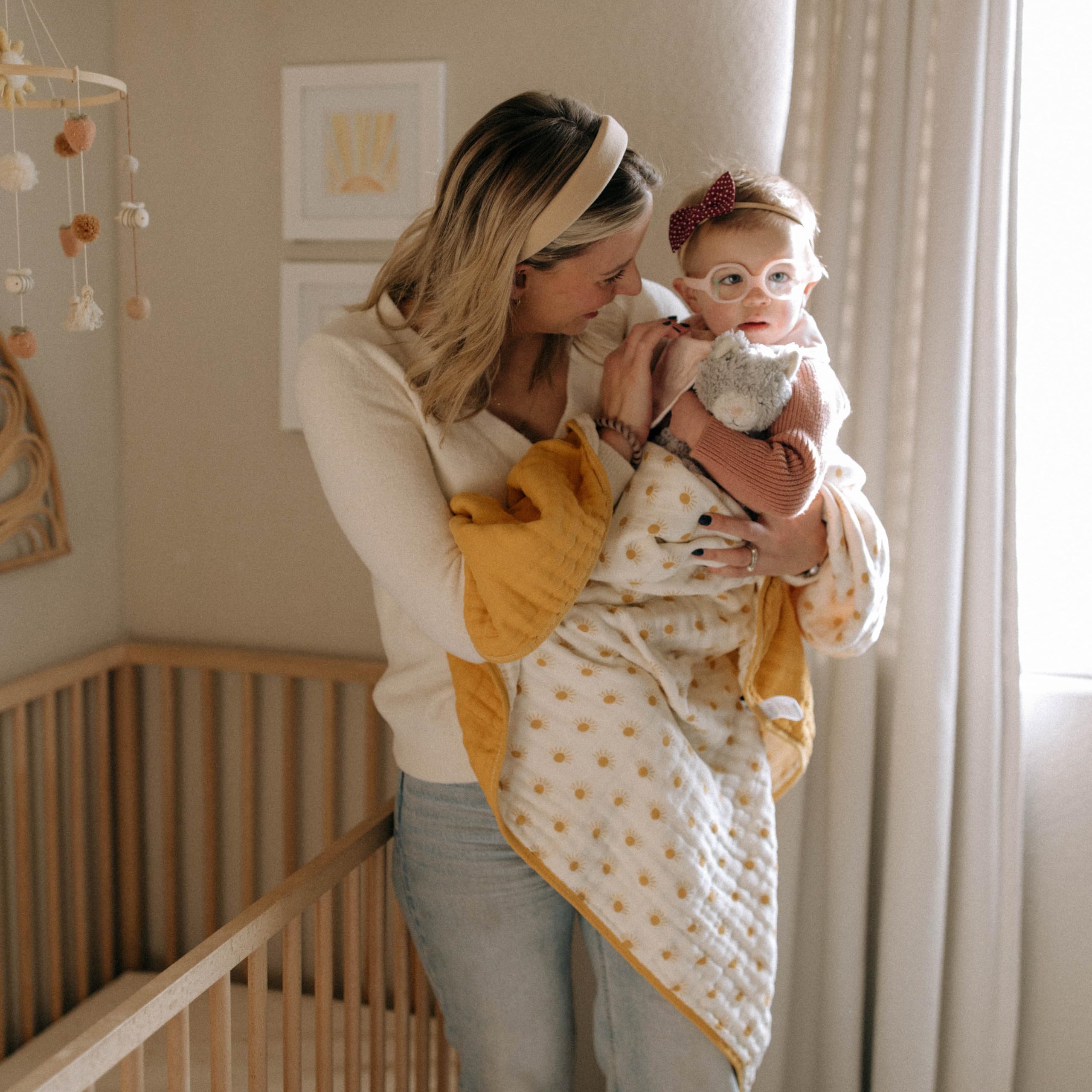 Parker Baby Muslin Blanket - 100% Soft Cotton Toddler Quilt & Swaddle Blanket | Gender Neutral 47