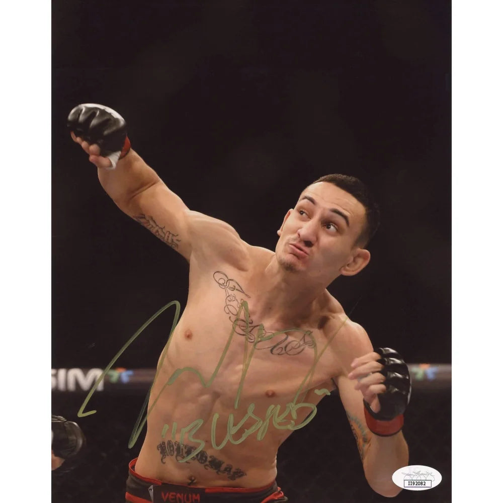 Max Holloway Autographed 8x10 Photo - Hand Signed UFC Fighter Collectible with JSA COA - Perfect for MMA Fans, Sports Memorabilia, and Home Gym Decor