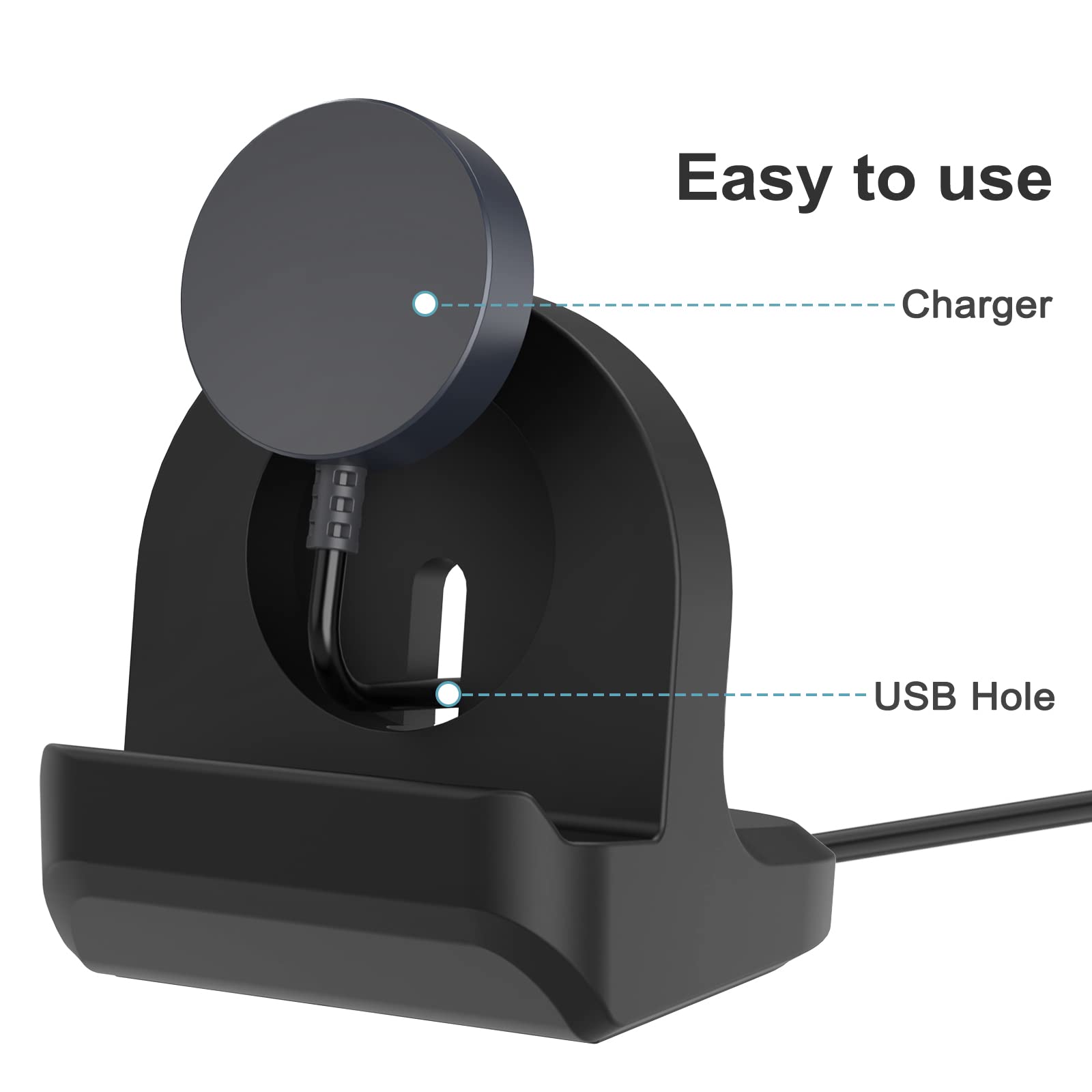 Premium Charging Stand for Samsung Galaxy Watch 7/6/5 Series & Watch FE - Silicone Dock with Cable Management - Perfect for Home, Office & Travel Use