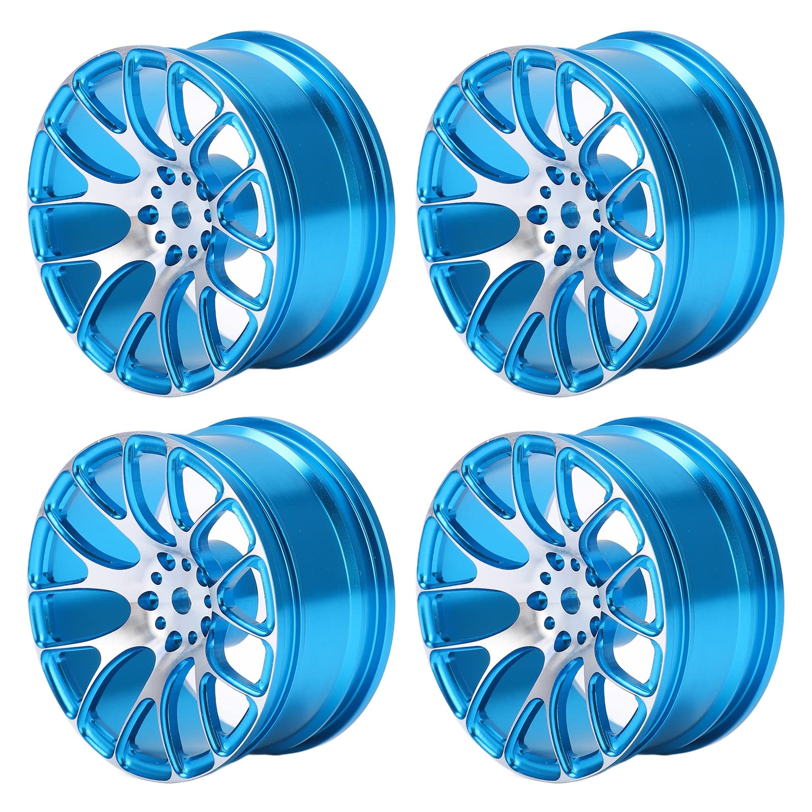 Shanrya Aluminum Alloy RC Car Wheel Rims - 1/10 Scale Compression Resistant Wheel Hubs for TT-01 Model (Blue) - Perfect for Off-Road Racing & RC Car Upgrades