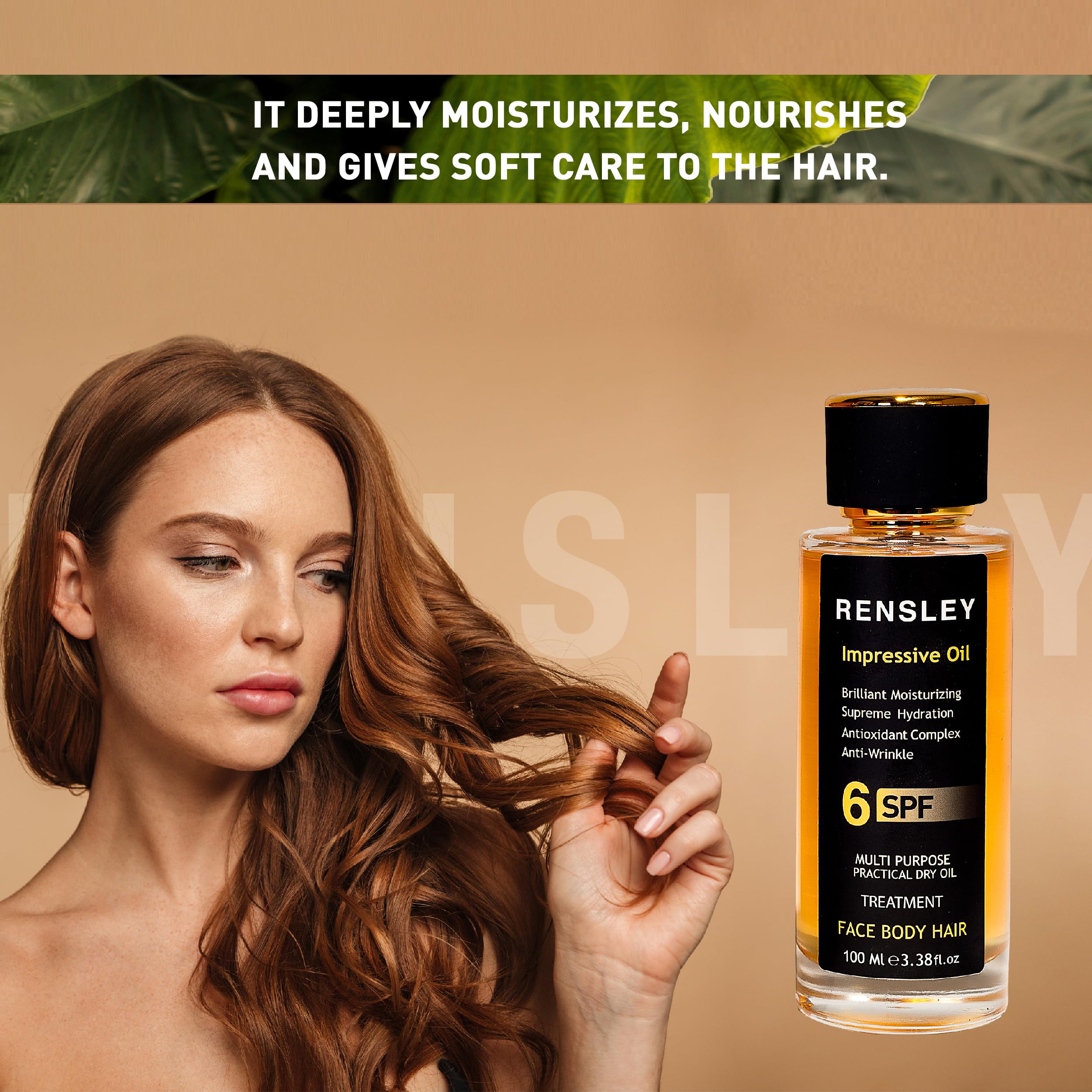 RENSLEY Multi-Purpose Skin Care Oil - Anti-Aging Moisturizer for Face, Body & Hair | Cuticle & Stem Cell Treatment | Wrinkle Reduction | 3.38 oz | Perfect for Daily Hydration & Nighttime Skin Repair