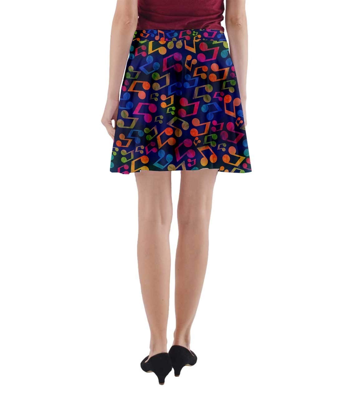 CowCow Women's Music Notes Treble Clef A-Line Skirt with Pockets - XS to 3XL Sizes | Perfect for Concerts, Music Festivals & Casual Wear