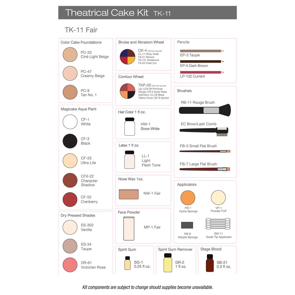 Ben Nye Theatrical Cake Makeup Kit - Professional Stage & Halloween Costume Makeup - Perfect for Theater, Cosplay & Special Effects