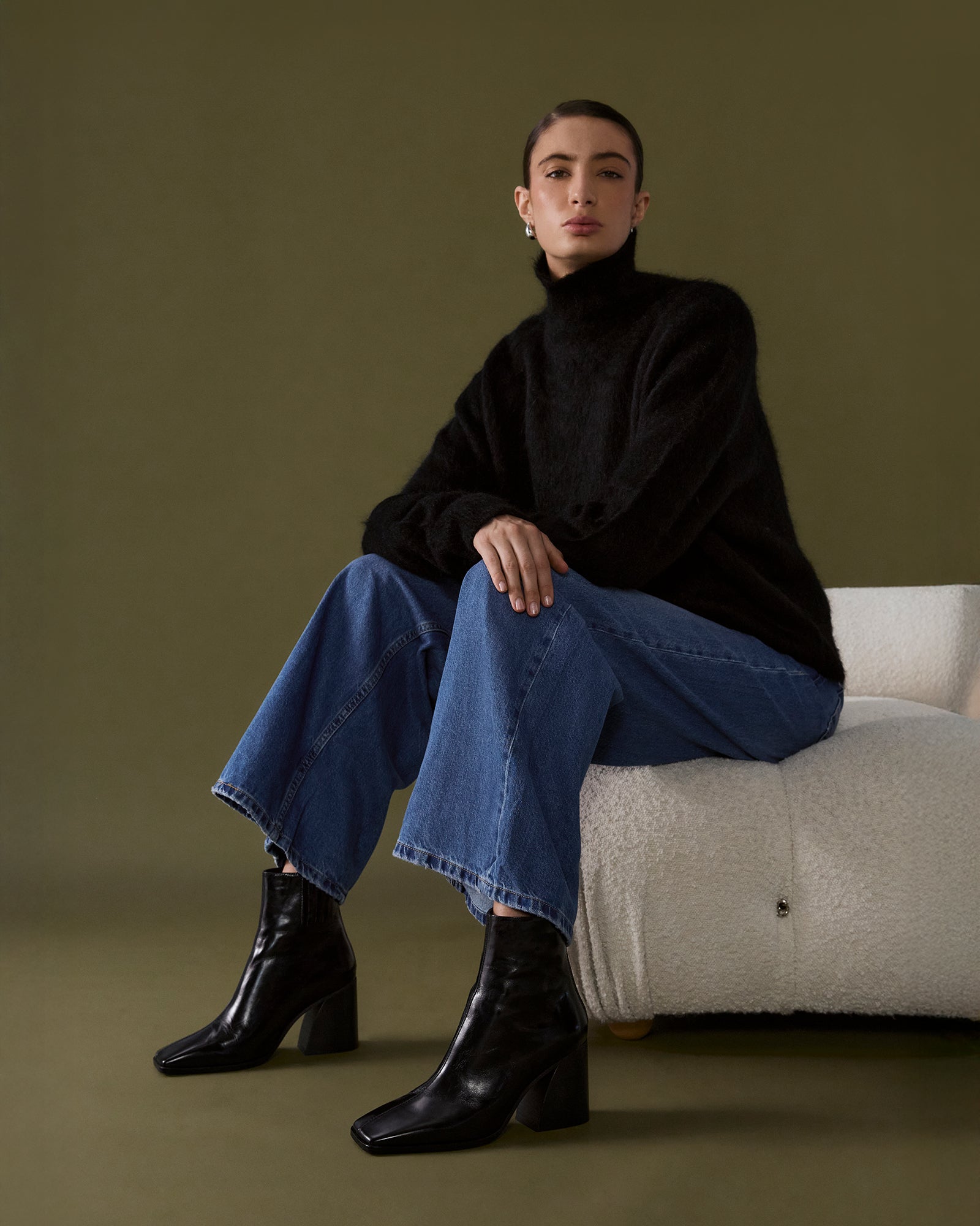 Hattie Black Leather High Ankle Boots for Women - Stylish & Comfortable Footwear for Office, Party & Everyday Wear