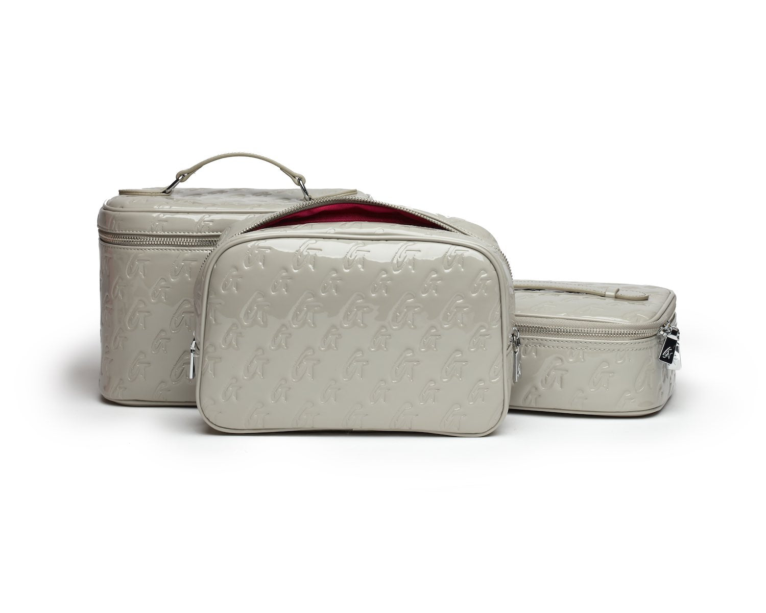 MEDIUM MONOGRAM TOILETRY BAG - MIRROR GRAY - Waterproof Travel Cosmetic Case for Women & Men - Perfect for Gym, Vacation & Business Trips