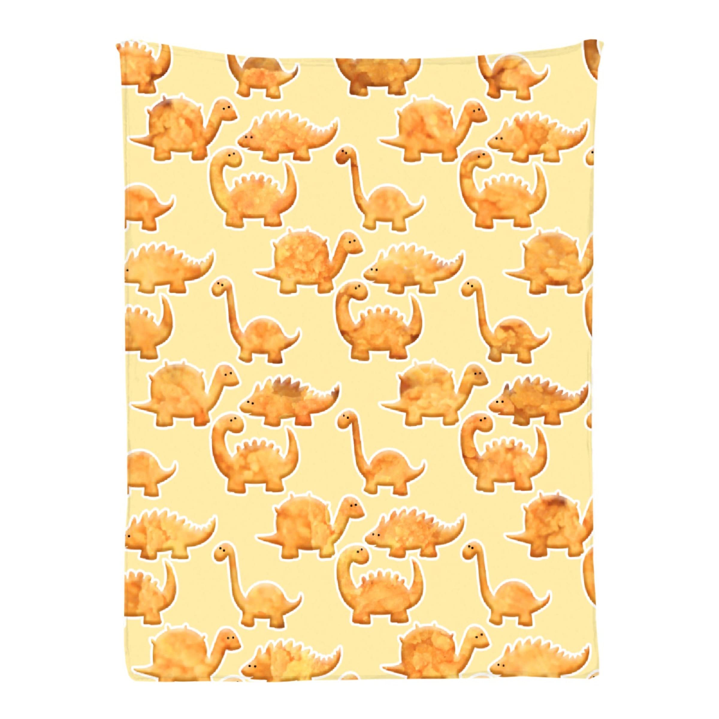 Dinosaur Chicken Nuggets Lightweight Flannel Fleece Blanket - 120