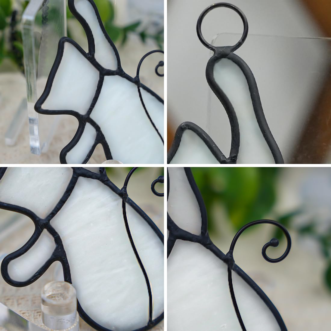 BOXCASA White Cat Stained Glass Window Hanging - Funny Cat Lover Gifts, Cat-Themed Home Decor Suncatchers for Living Room, Bedroom & Kitchen - Perfect for Window Decor, Housewarming Gifts & Cat Enthusiast Presents