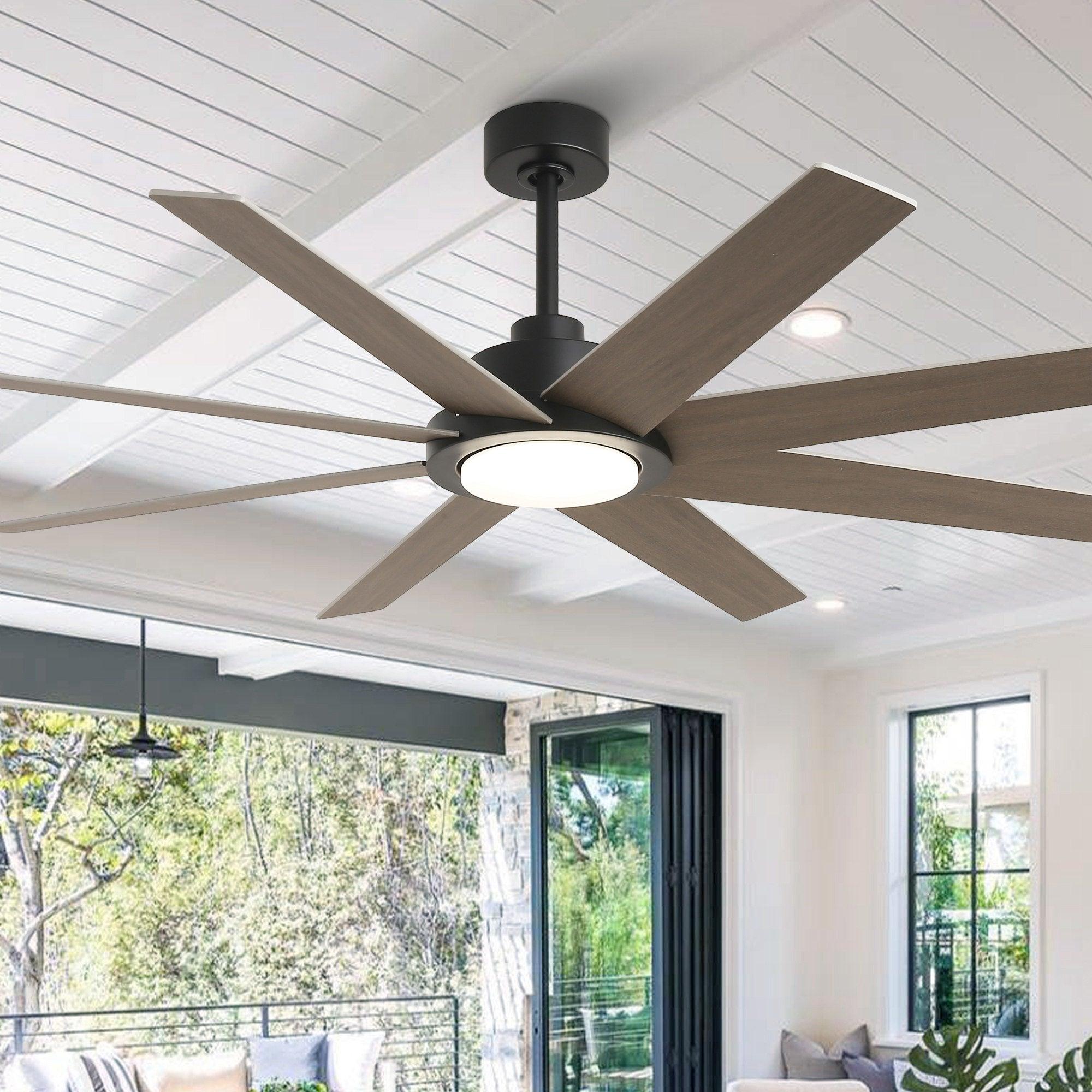 60 DC Motor 8-Blade Modern Ceiling Fan with LED Light & Remote Control - Energy Efficient Quiet Operation for Living Room, Bedroom, and Office