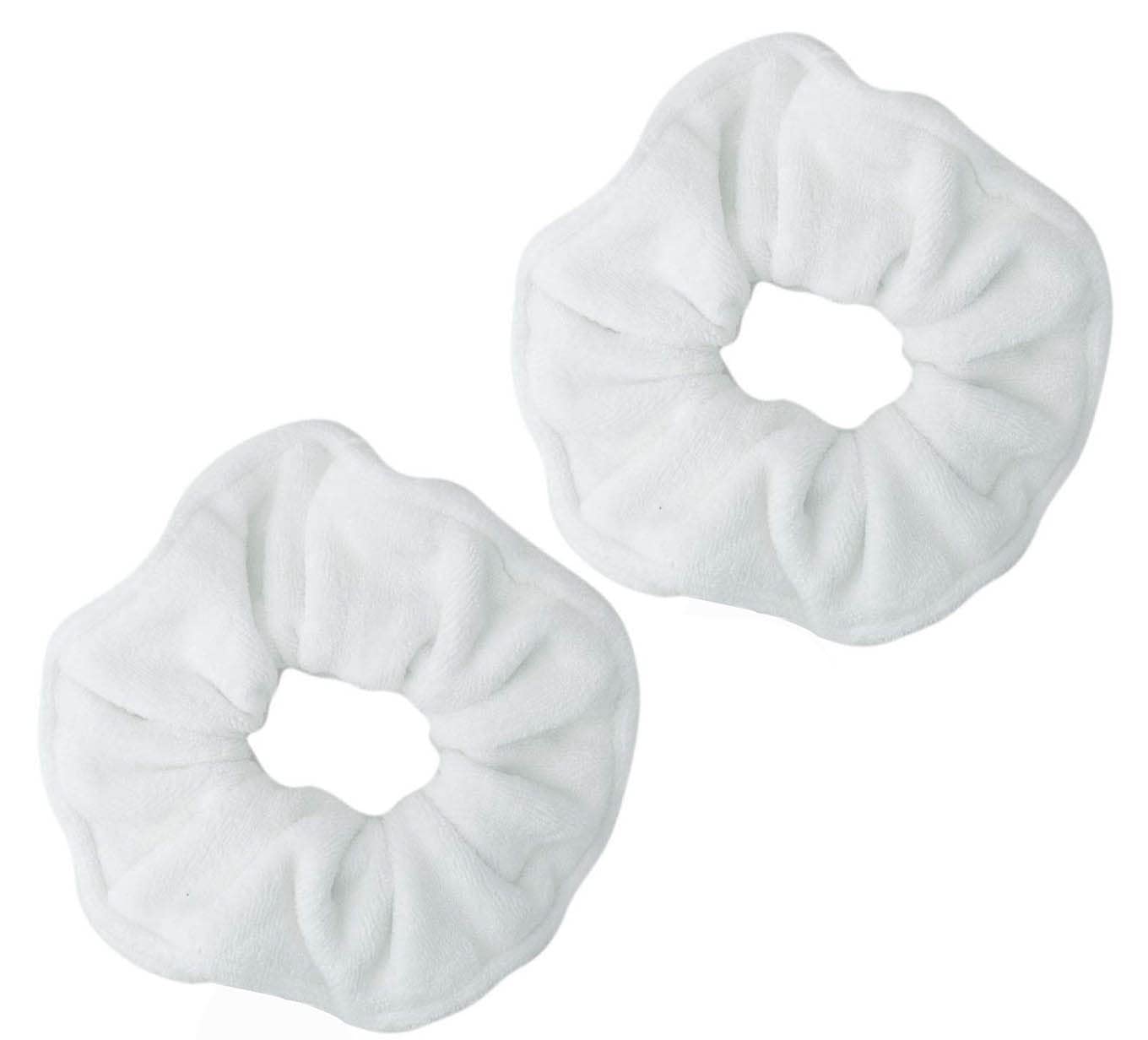 Ultra Soft Microfiber Hair Towel Scrunchies - Super Absorbent Hair Towel Wrap for Frizz Free & Heatless Hair Drying - Large Thick Hair Ponytail Holder - Premium 2 Pack (White) - Perfect for Post-Shower, Gym, Travel & Home Hair Care