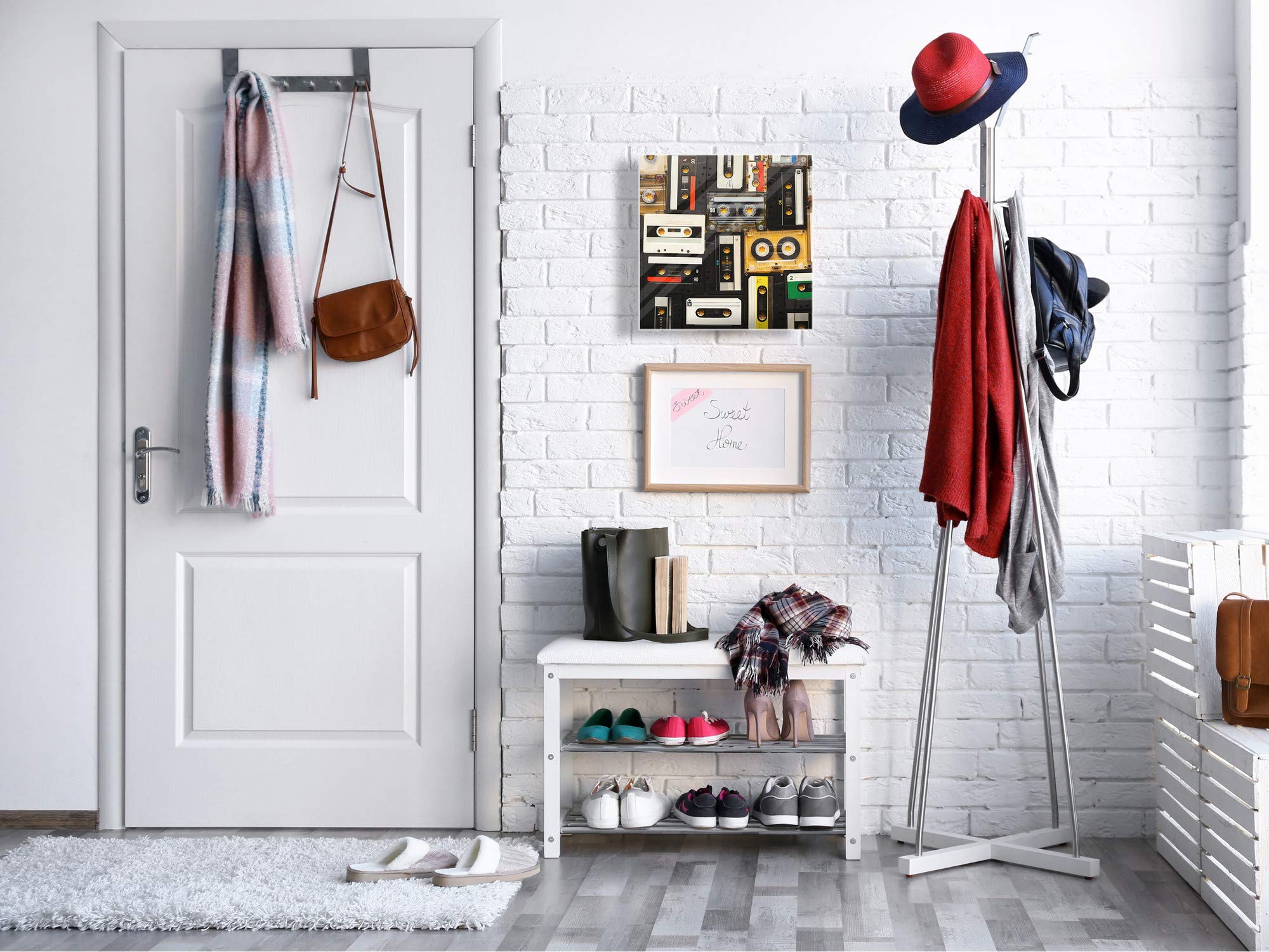 Decorative Key Storage Cabinet with Glass Whiteboard - Organize Keys & Notes | Perfect for Home, Office & Entryway (Model K10A)