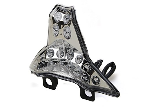 Sequential LED Tail Lights with Clear Lens for 2019-2023 Kawasaki Ninja ZX-6R 636 - Not Compatible with 2024+ Models | High-Visibility Brake Lights for Night Riding & Enhanced Safety
