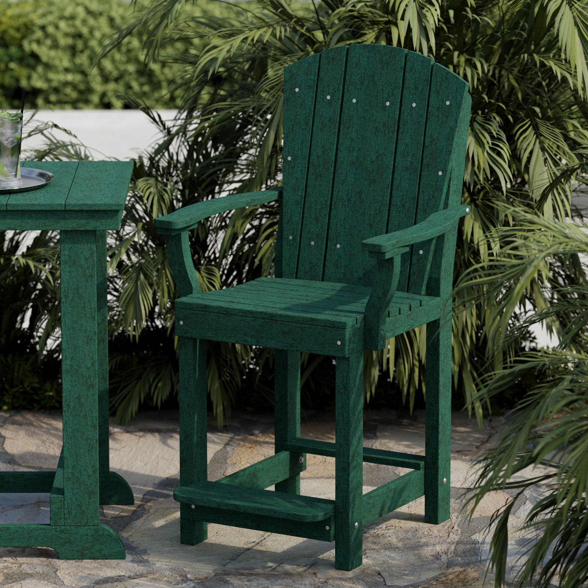 Heritage 3-Piece Patio Counter Height Bar Set - Outdoor Bistro Table & Stools for Backyard, Deck, Garden, Poolside Dining & Entertaining