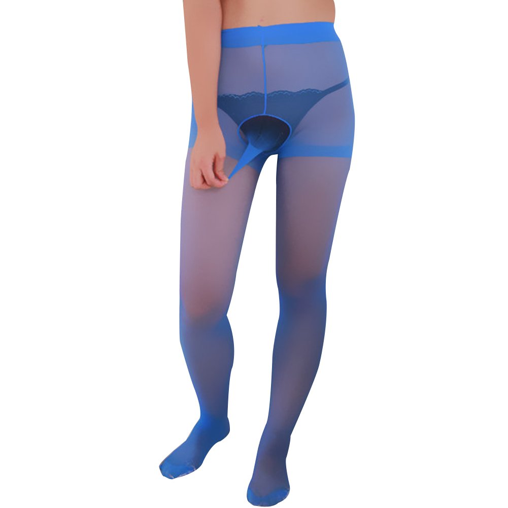 iEFiEL Men's Sexy Lingerie Hollow Out Footed Pantyhose Stockings with Sheath Pouch - Sensual Underwear for Role Play, Cosplay & Intimate Moments