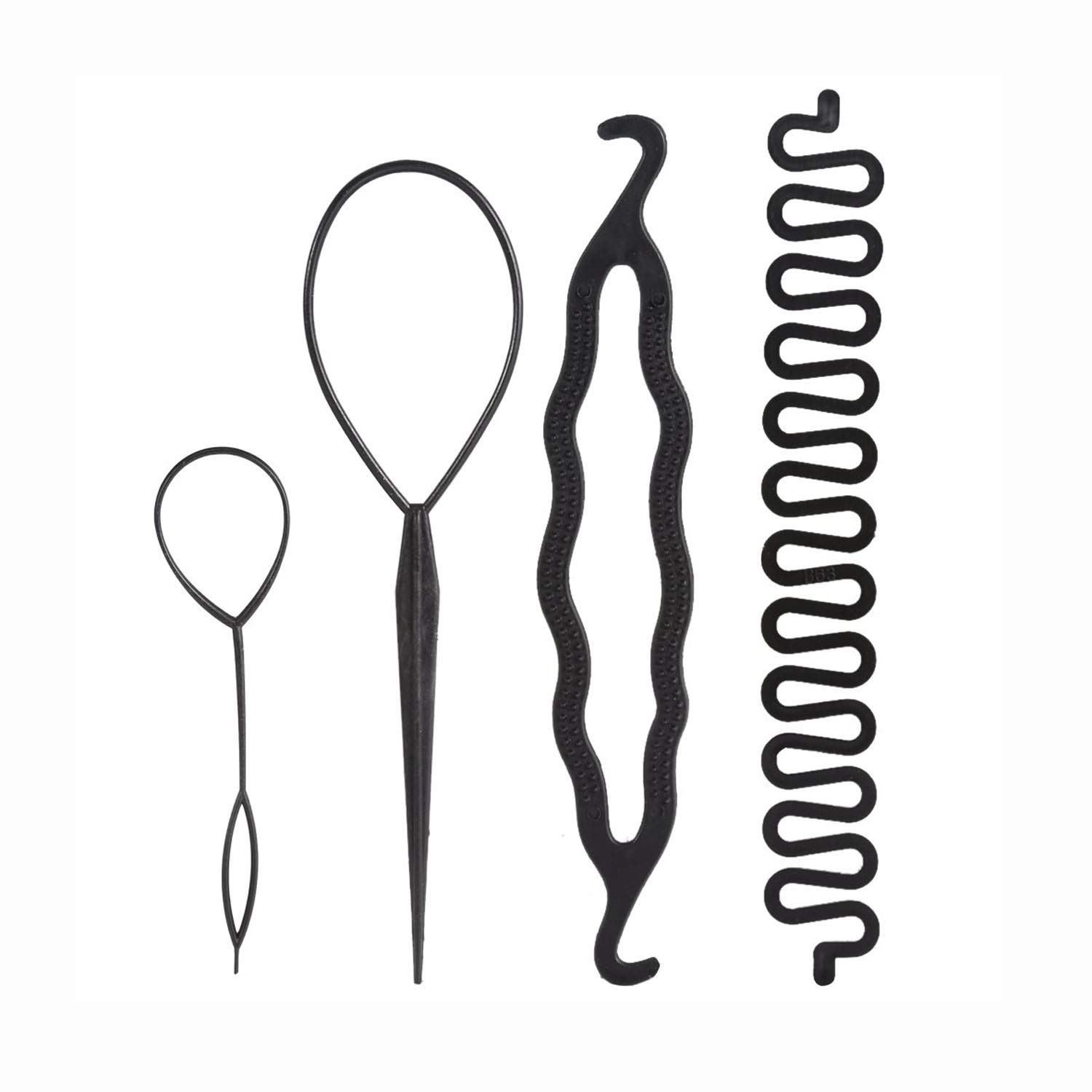 GuruEmbellish Hair Bun Maker & Braiding Styling Disk - 4Pcs DIY Hair Twist Tool Set for Quick Updos, Messy Buns & Braided Hairstyles | Perfect for Weddings, Parties & Everyday Styling