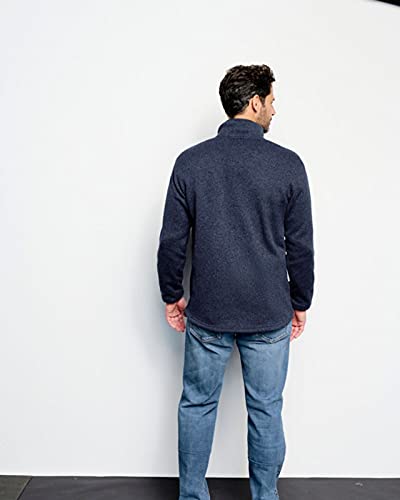 Orvis Men's Recycled Sweater Fleece Jacket - Eco-Friendly Warm Pullover for Outdoor Hiking & Casual Wear