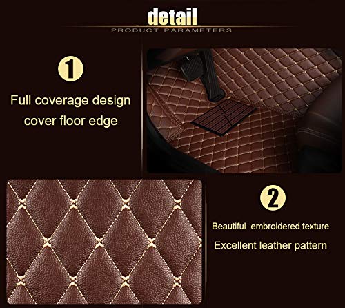 Premium Custom Fit 3D Floor Mats for Audi A7 2010-2017 - All Weather Waterproof Faux Leather Carpet Liners with Full Coverage (Coffee Brown) - Perfect for Daily Commute, Road Trips & Winter Protection