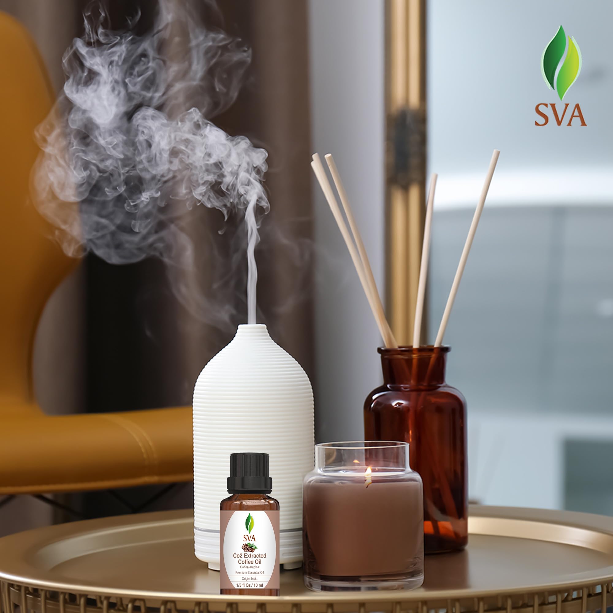 100% Pure Natural Coffee Essential Oil - 1/3 Fl Oz for Aromatherapy, Skin & Hair Care - Perfect for Diffusers, Massage, Soap & Candle Making - Relaxing Scent for Home Spa & Self-Care Rituals
