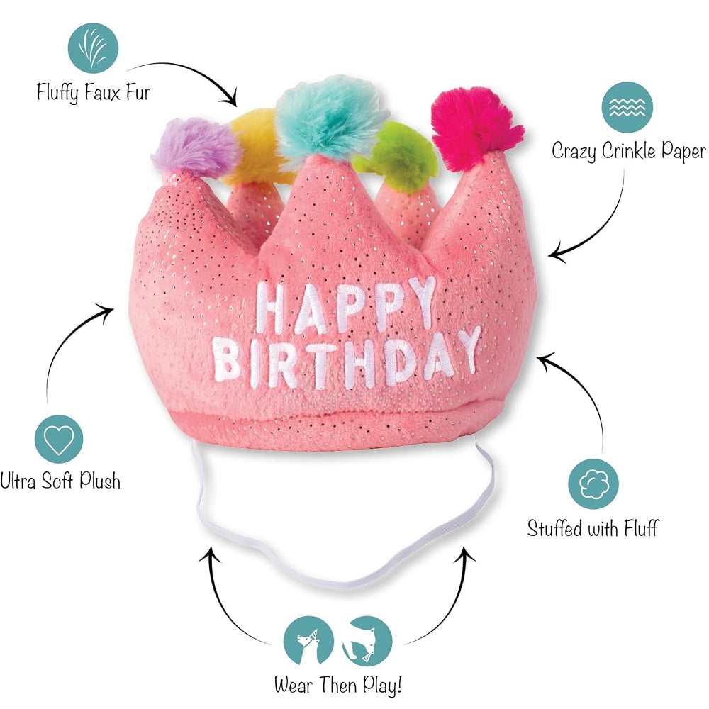 Birthday Crown Plush Dog Toy for Pets - Cute & Soft Stuffed Animal Gift for Dogs, Puppies & Pet Lovers | Perfect for Birthday Parties, Photo Shoots & Special Occasions