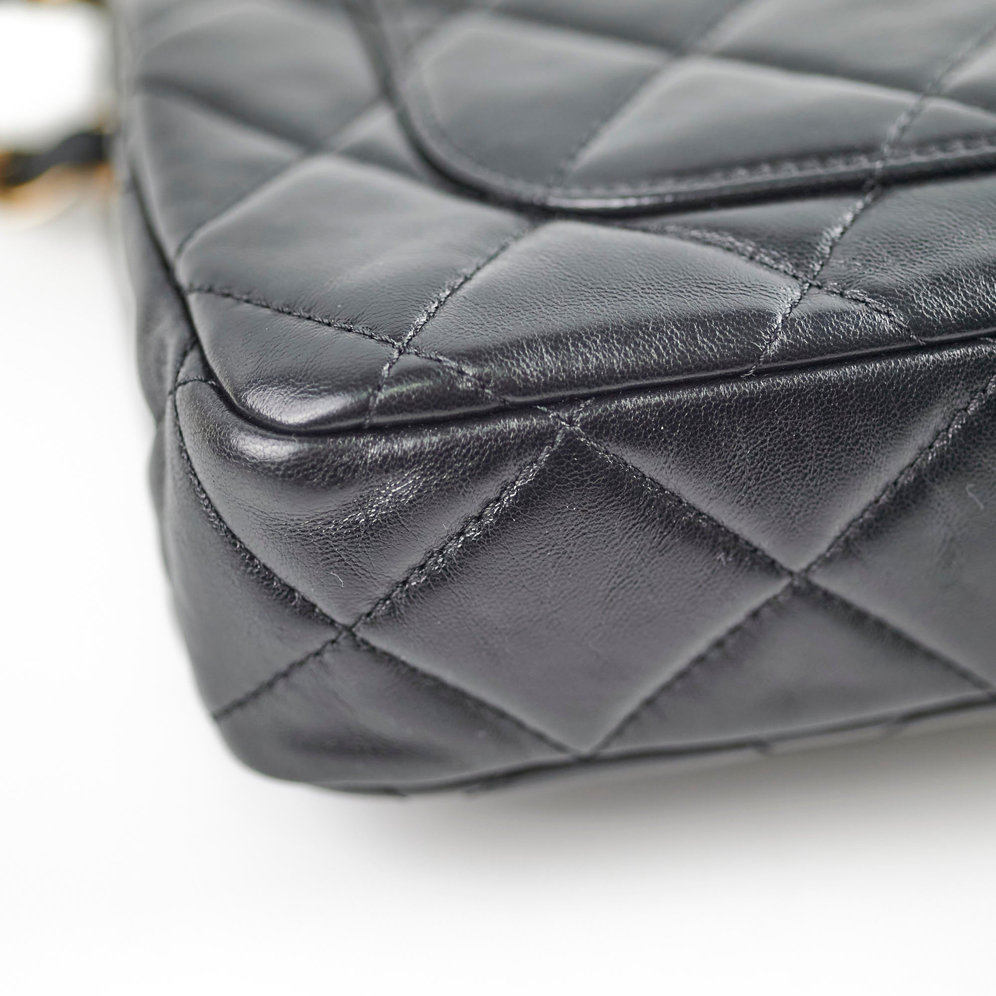 Chanel Classic Flap Bag Black Microchip Leather Crossbody Purse for Women | Luxury Designer Handbag for Parties, Dating & Special Occasions