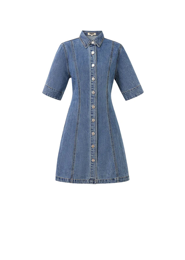 Ellyne Women's Blue Denim Dress - Casual & Stylish Outfit for Everyday Wear, Date Night, and Summer Fashion
