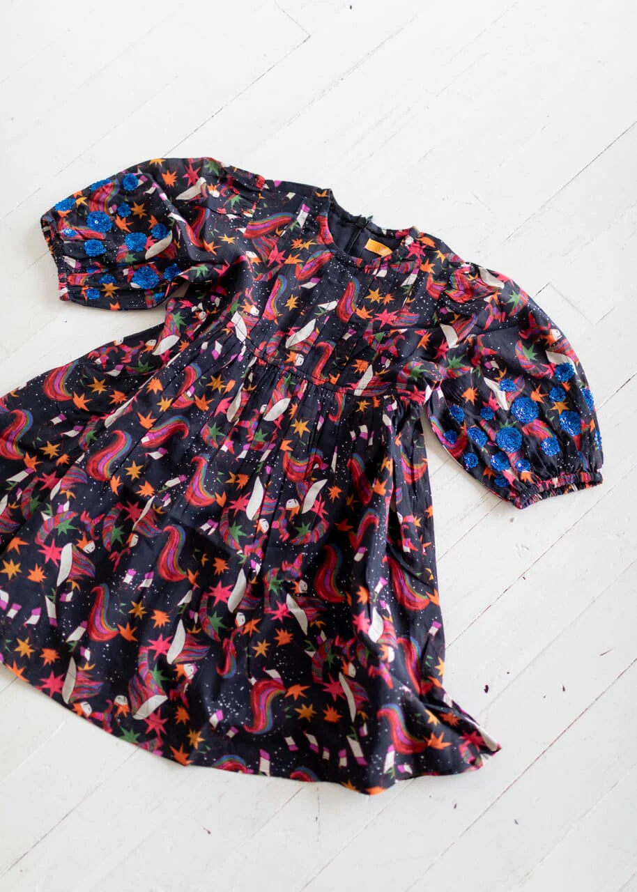 Unicorn Eva Dress for Girls - Cute & Comfortable Party Dress for Kids Birthday, Christmas, Halloween & Special Occasions